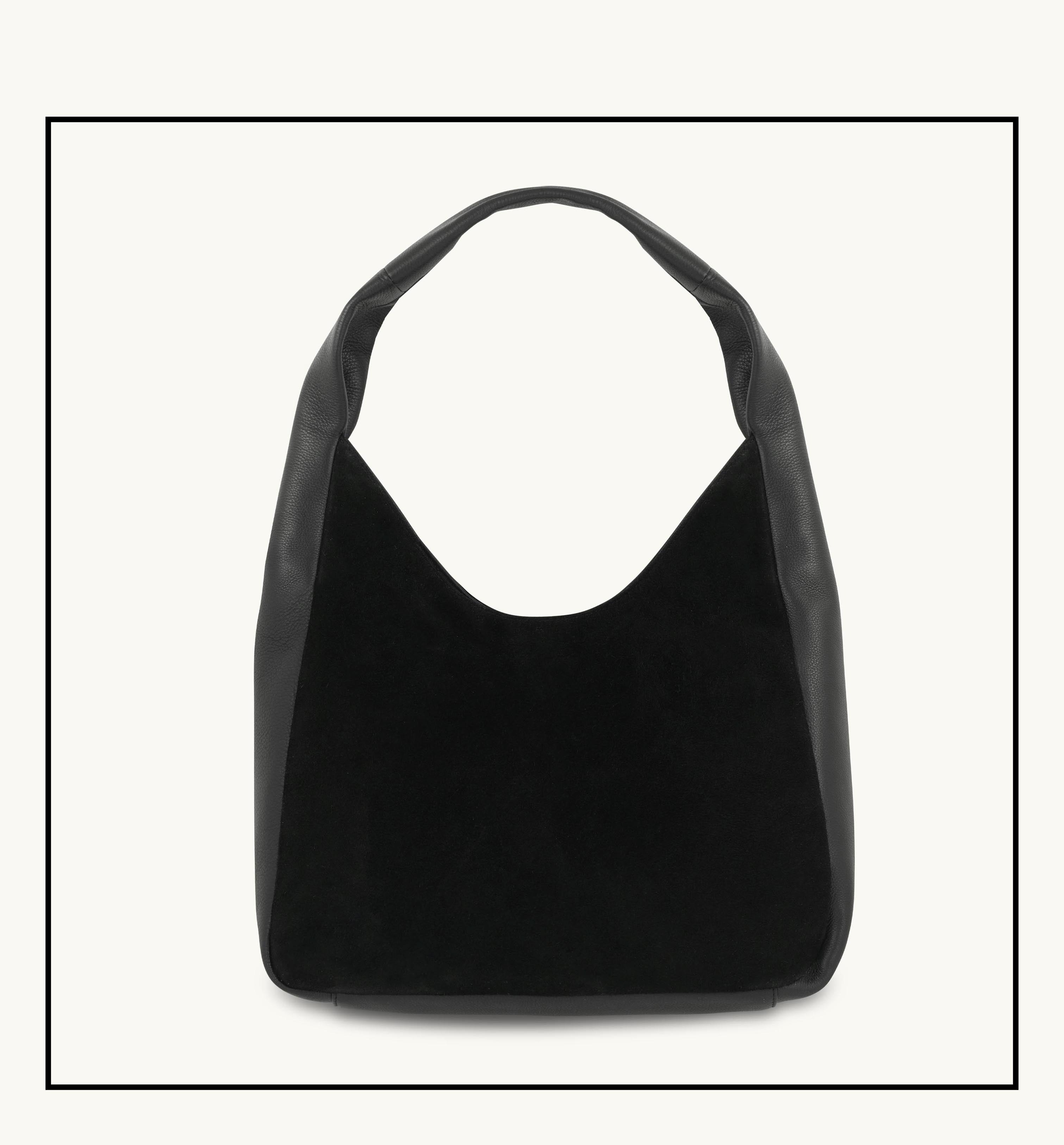 The Henry Black Leather And Suede Hobo Bag