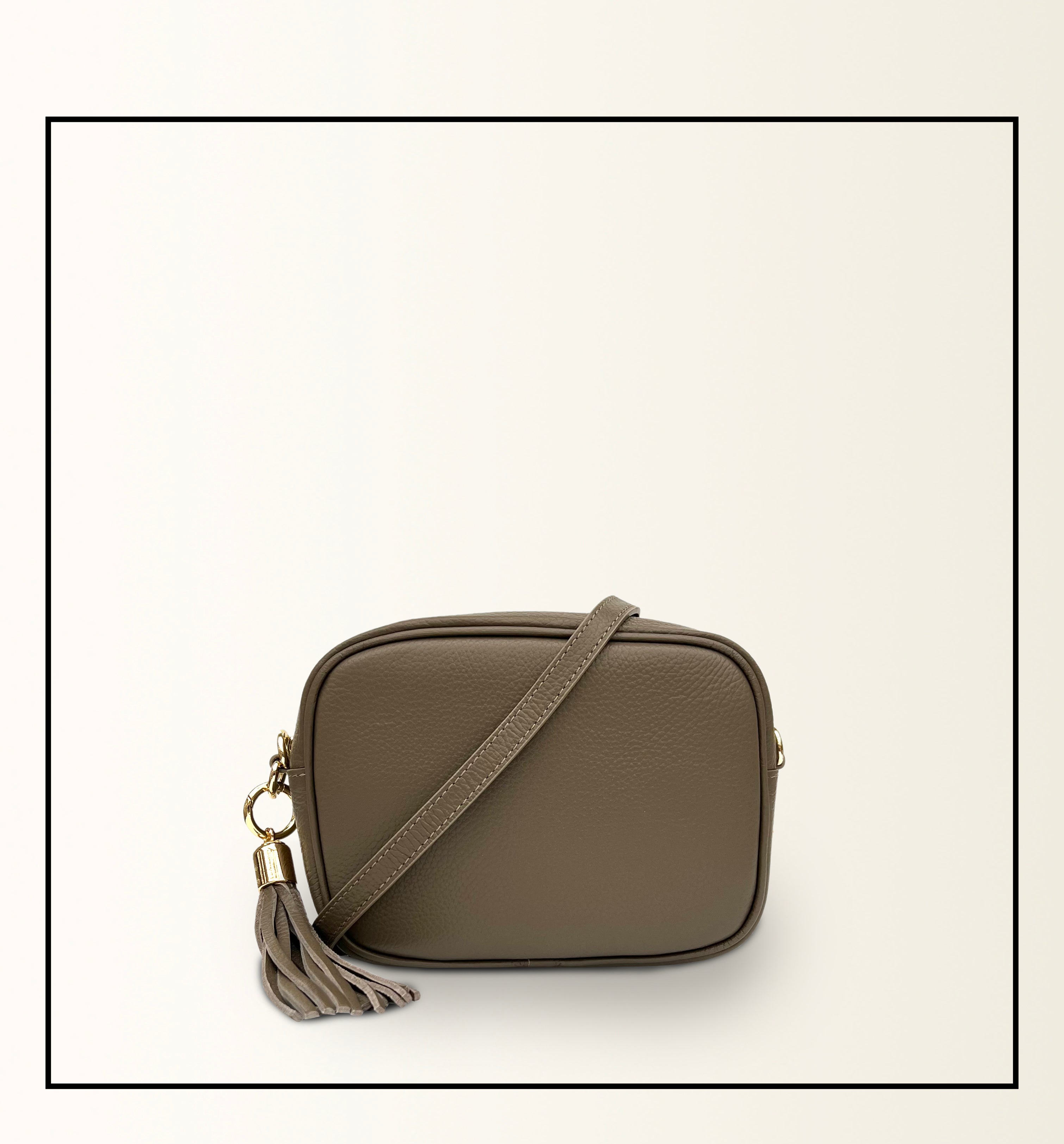 The Tassel Latte Leather Crossbody Bag