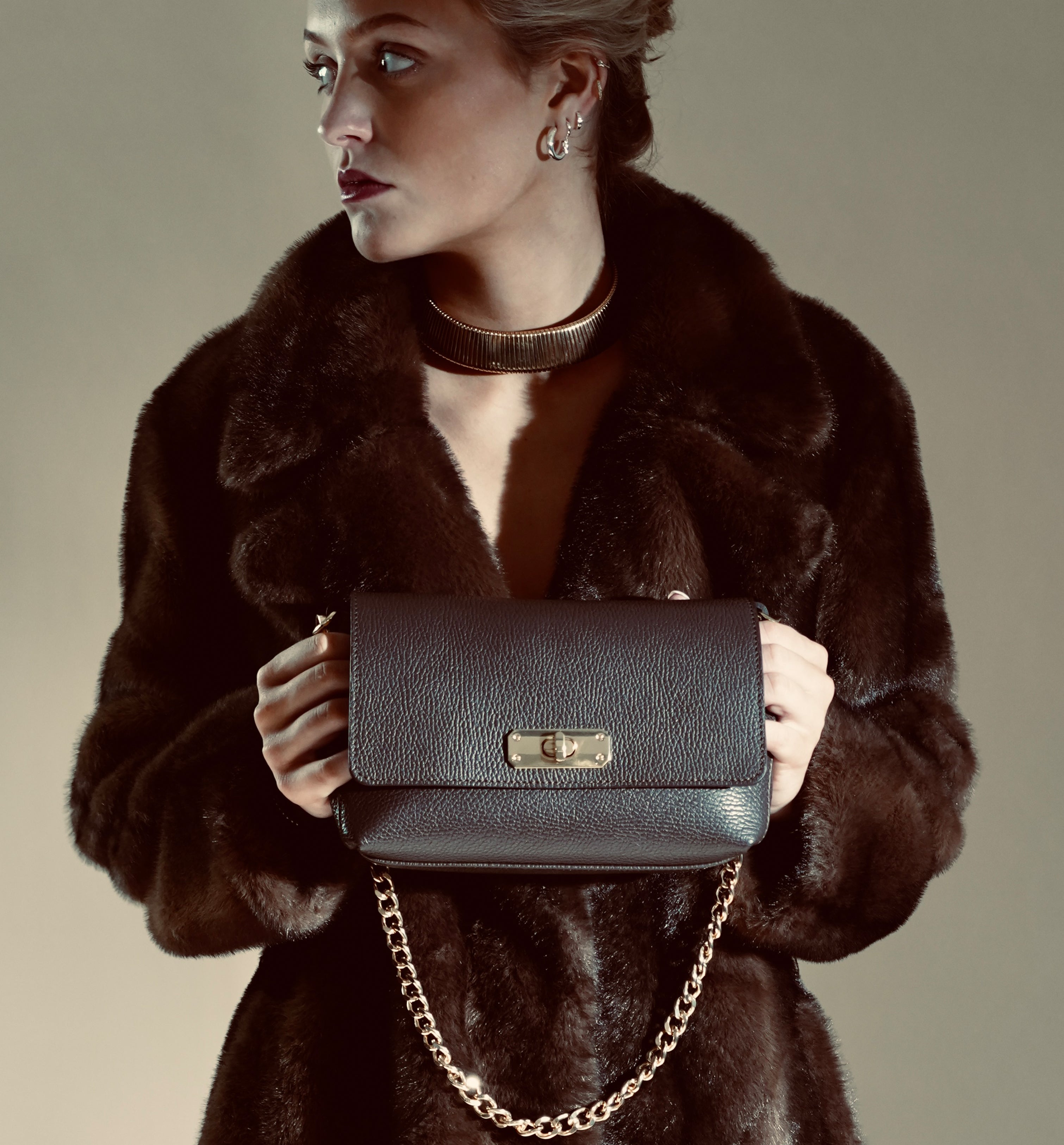 The Maisie Midi Chocolate Leather Bag
