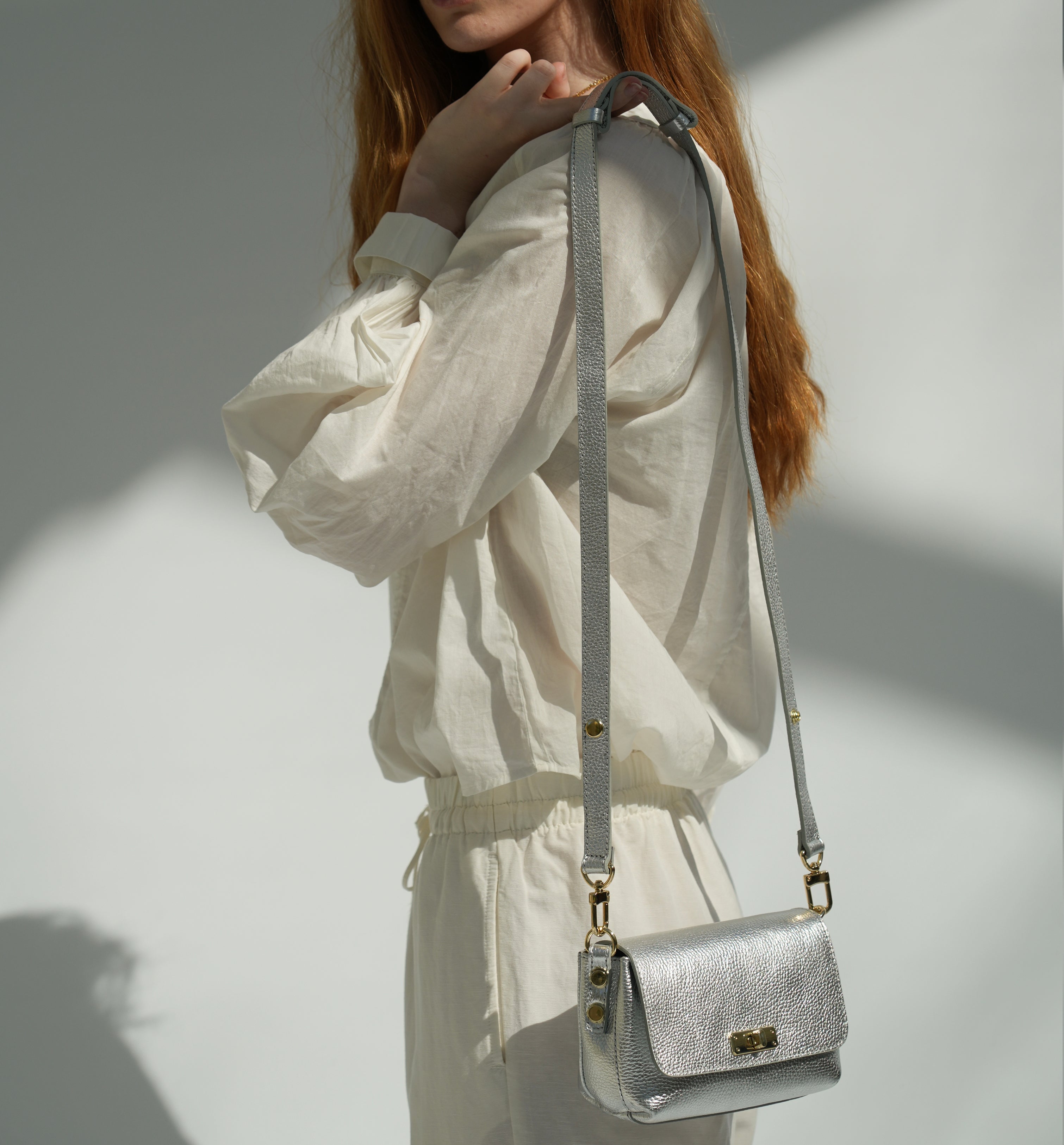 The Maisie Silver Leather Bag