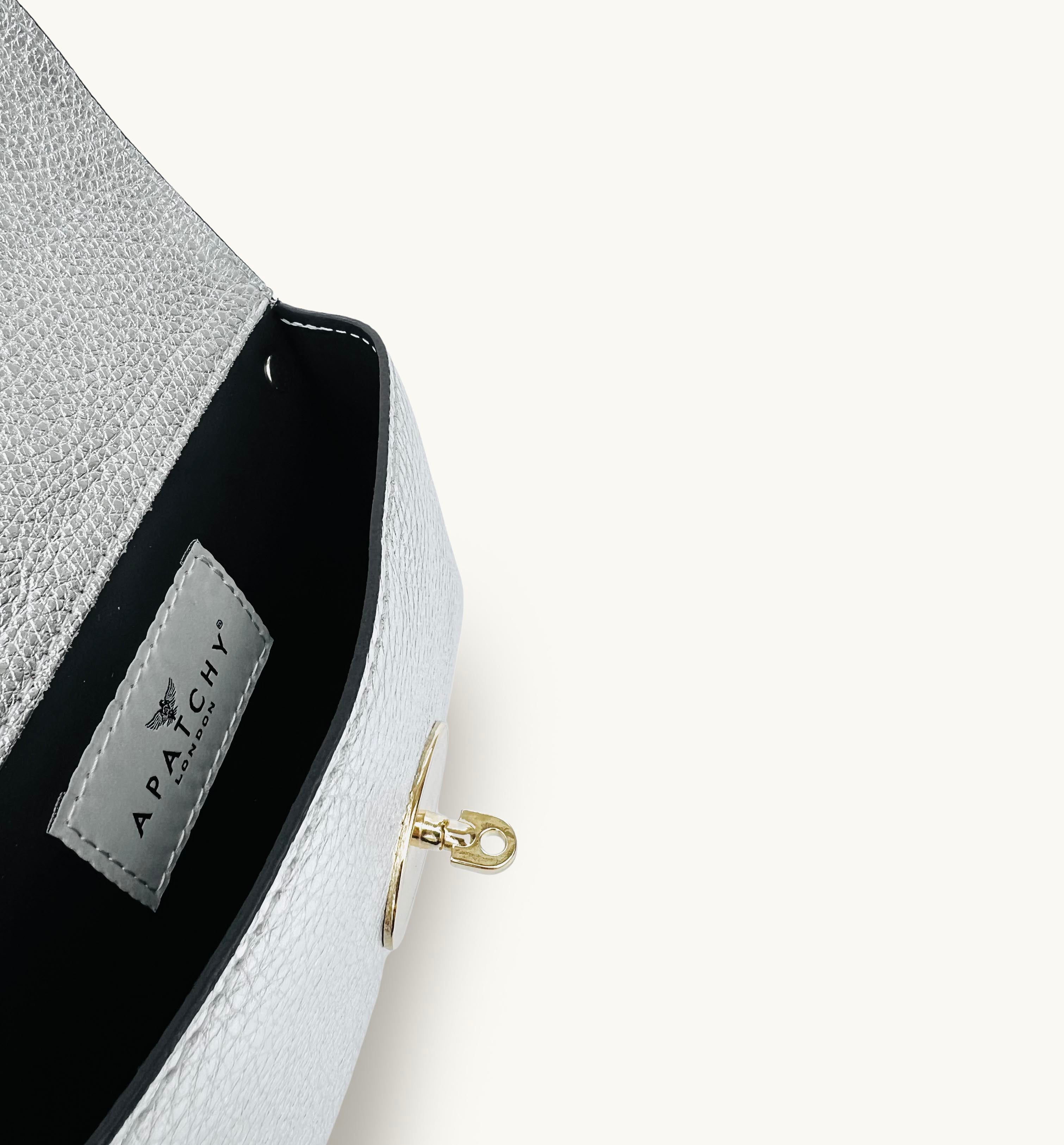 The Mila Silver Leather Phone Bag