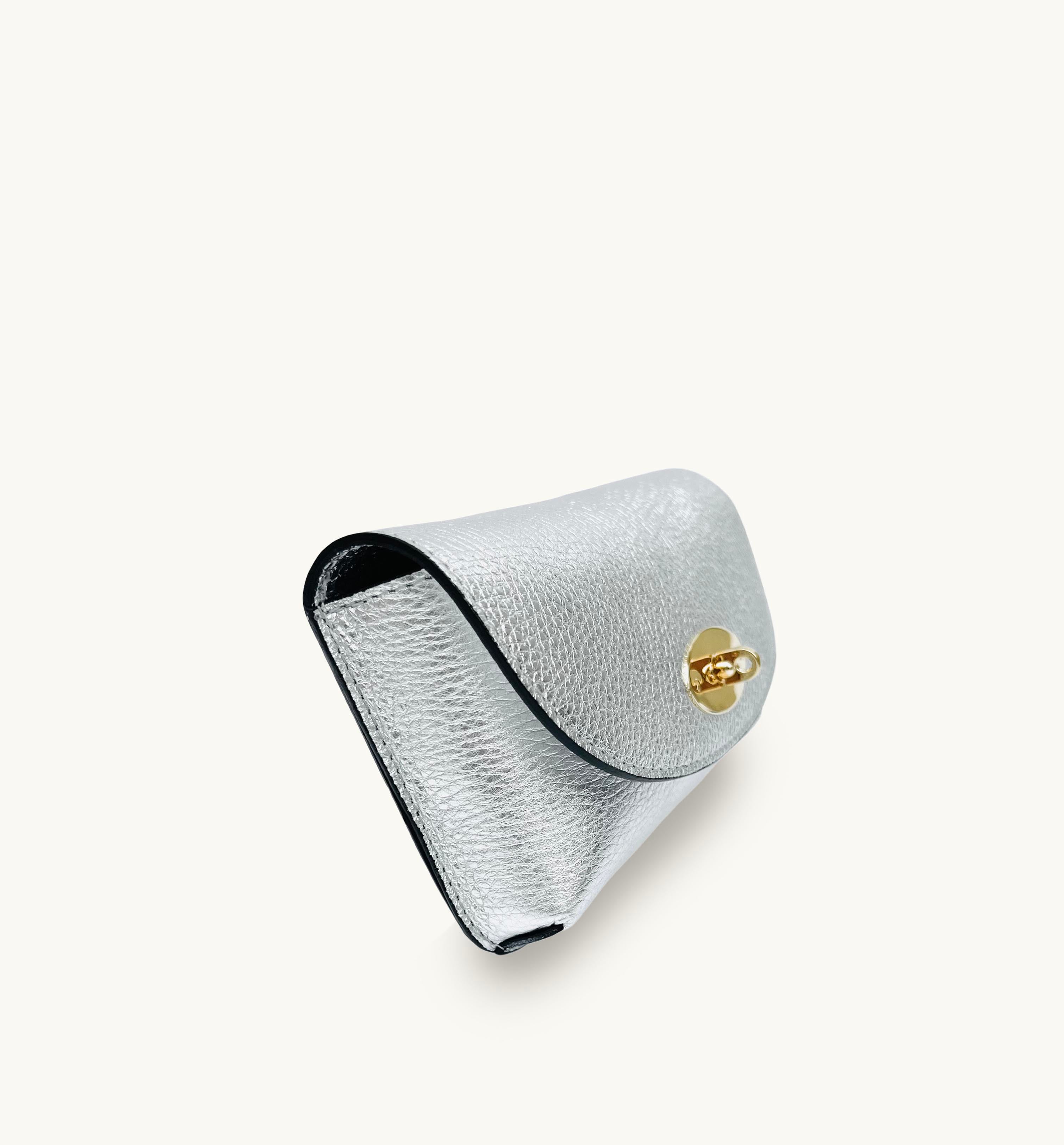 The Mila Silver Leather Phone Bag