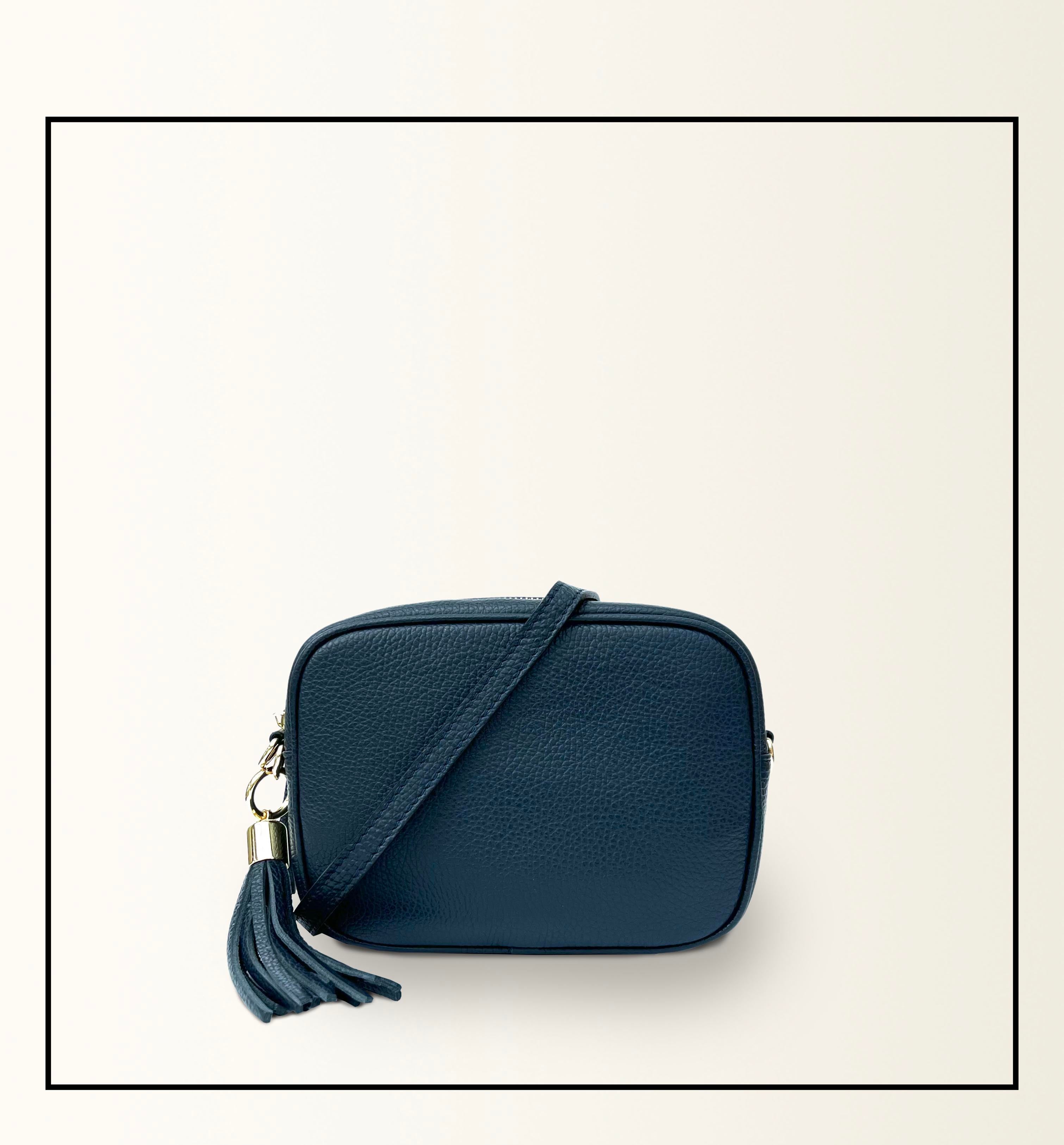 The Tassel Navy Leather Crossbody Bag