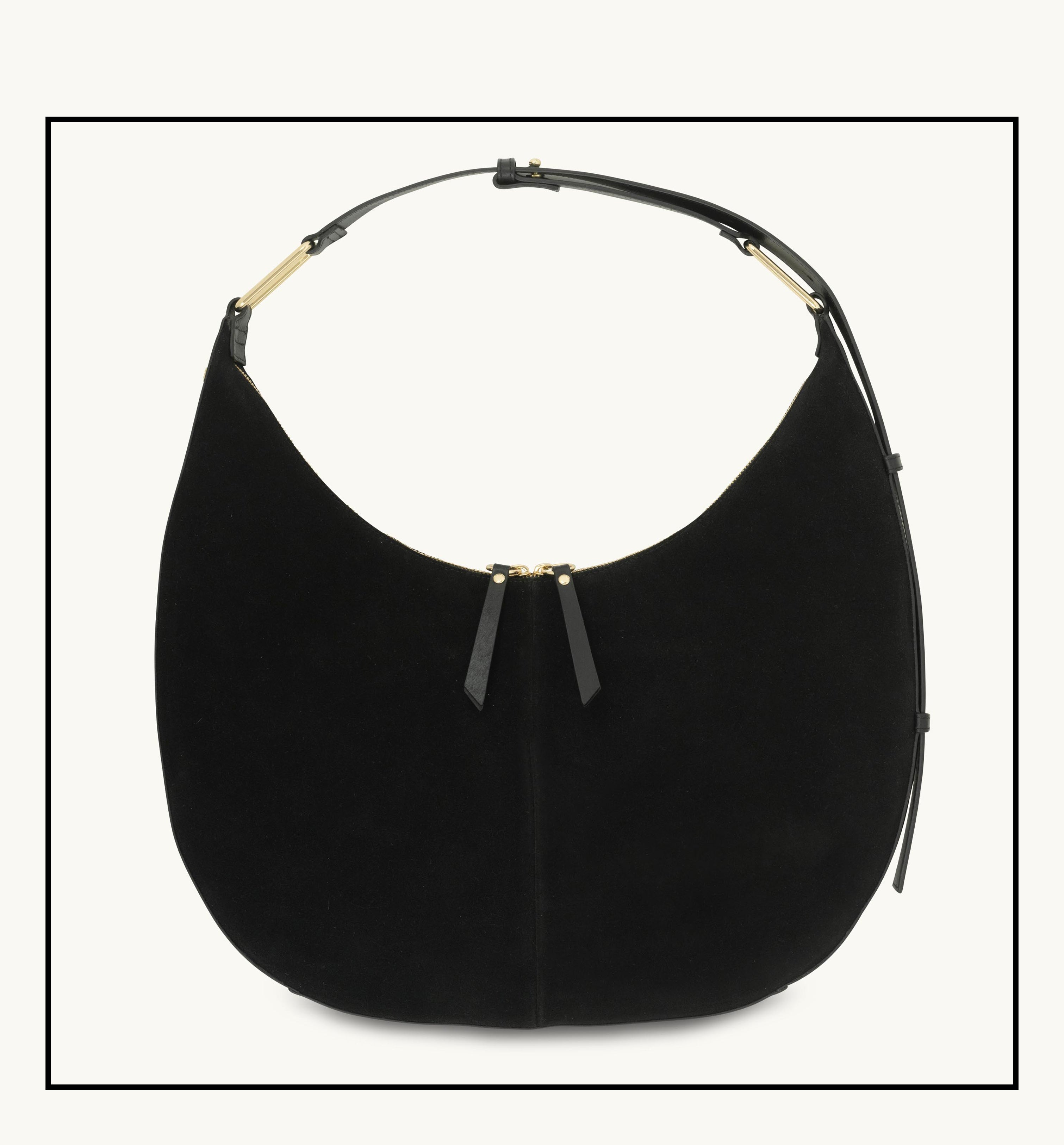 The Nora Black Suede Bag