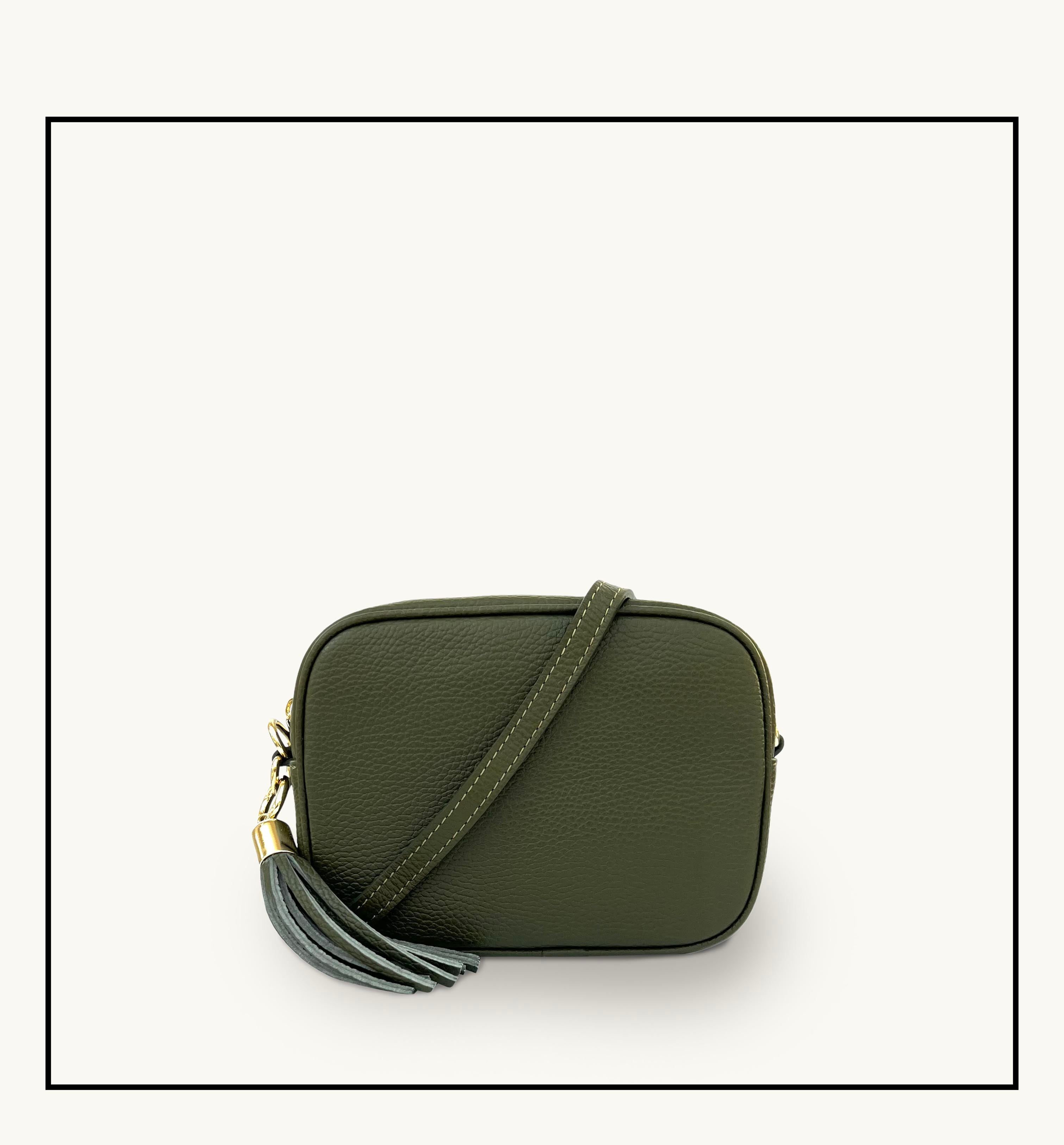 The Tassel Olive Green Leather Crossbody Bag