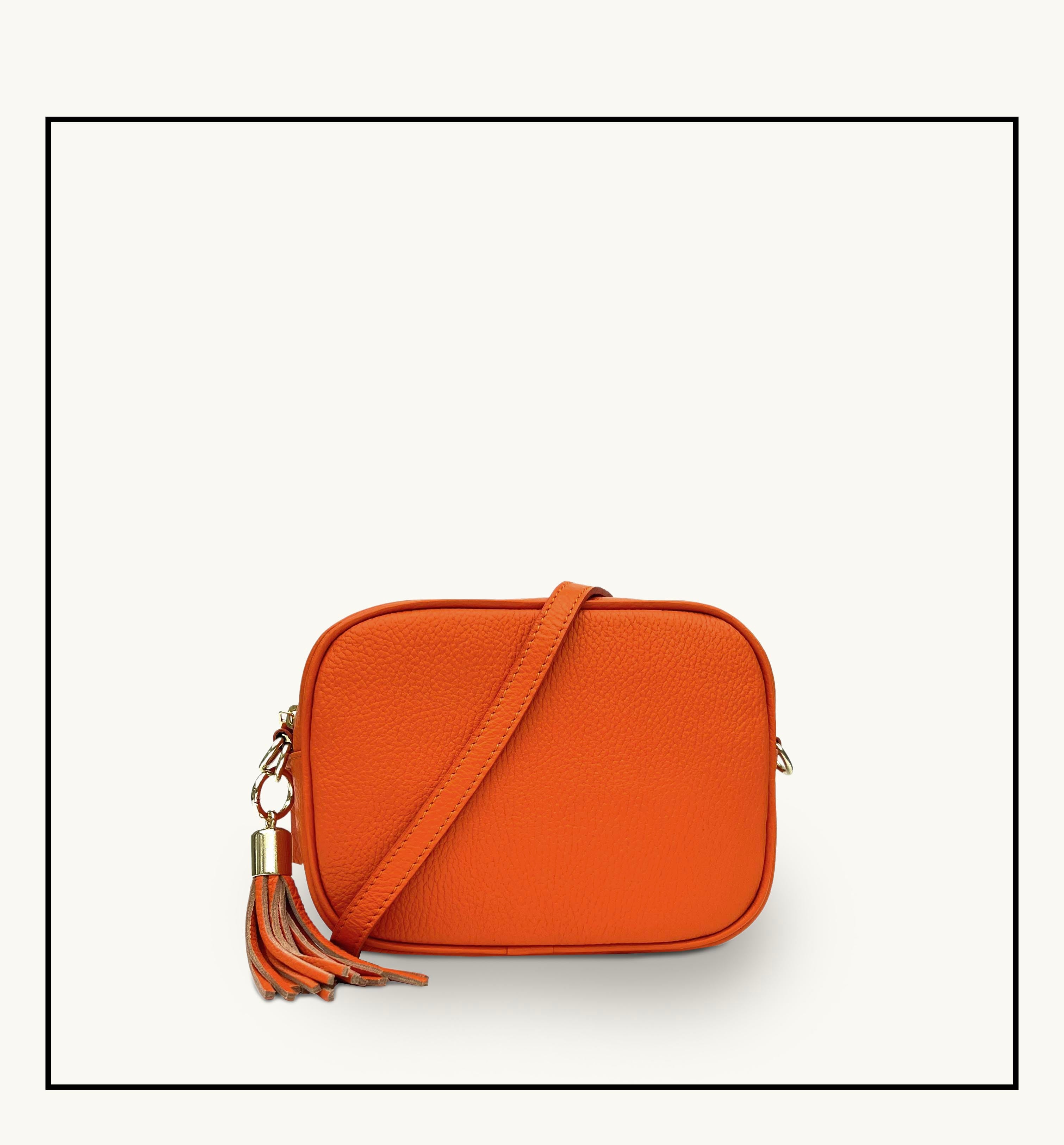 The Tassel Orange Leather Crossbody Bag