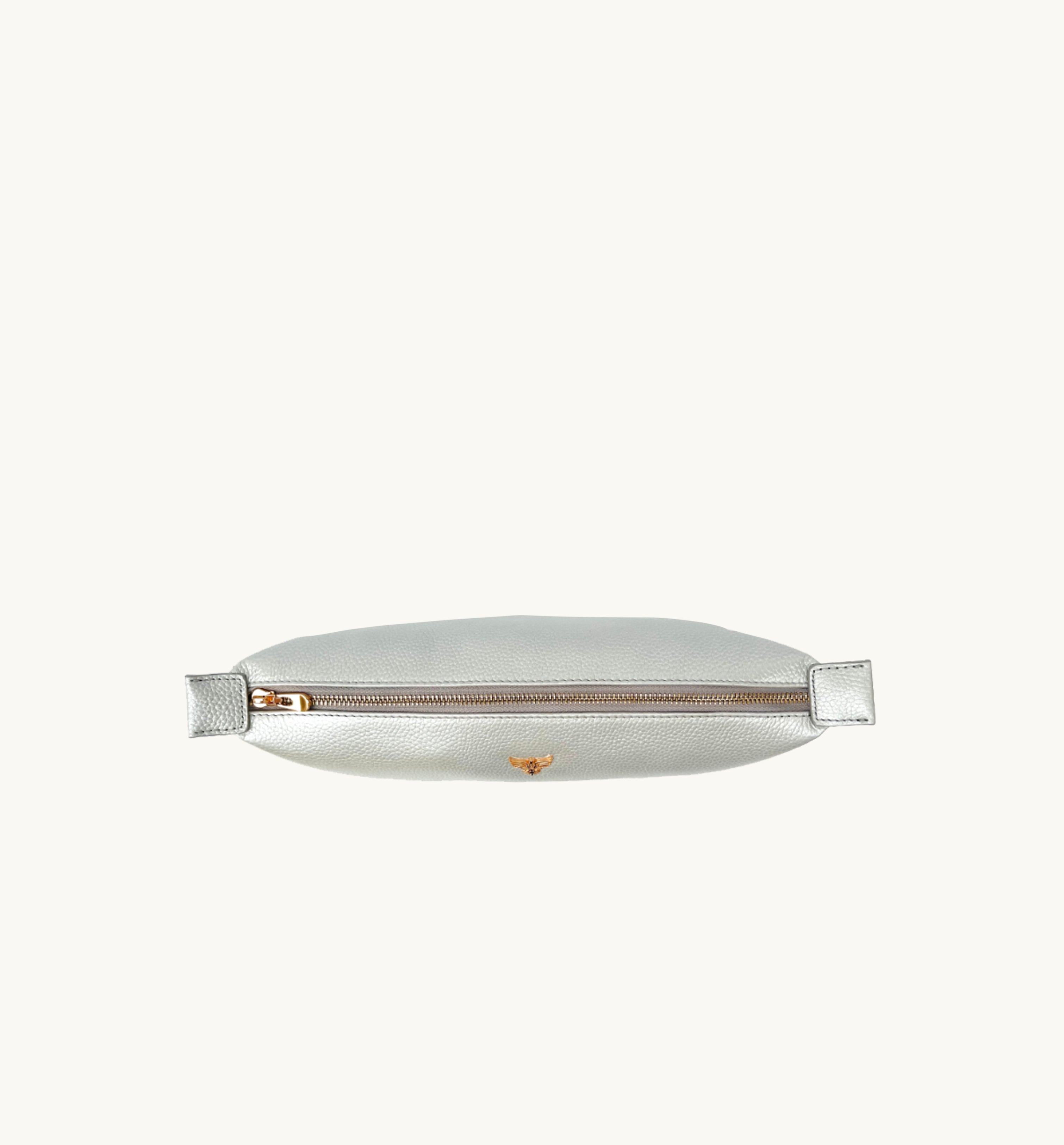 Small Leather Oyster Makeup Bag