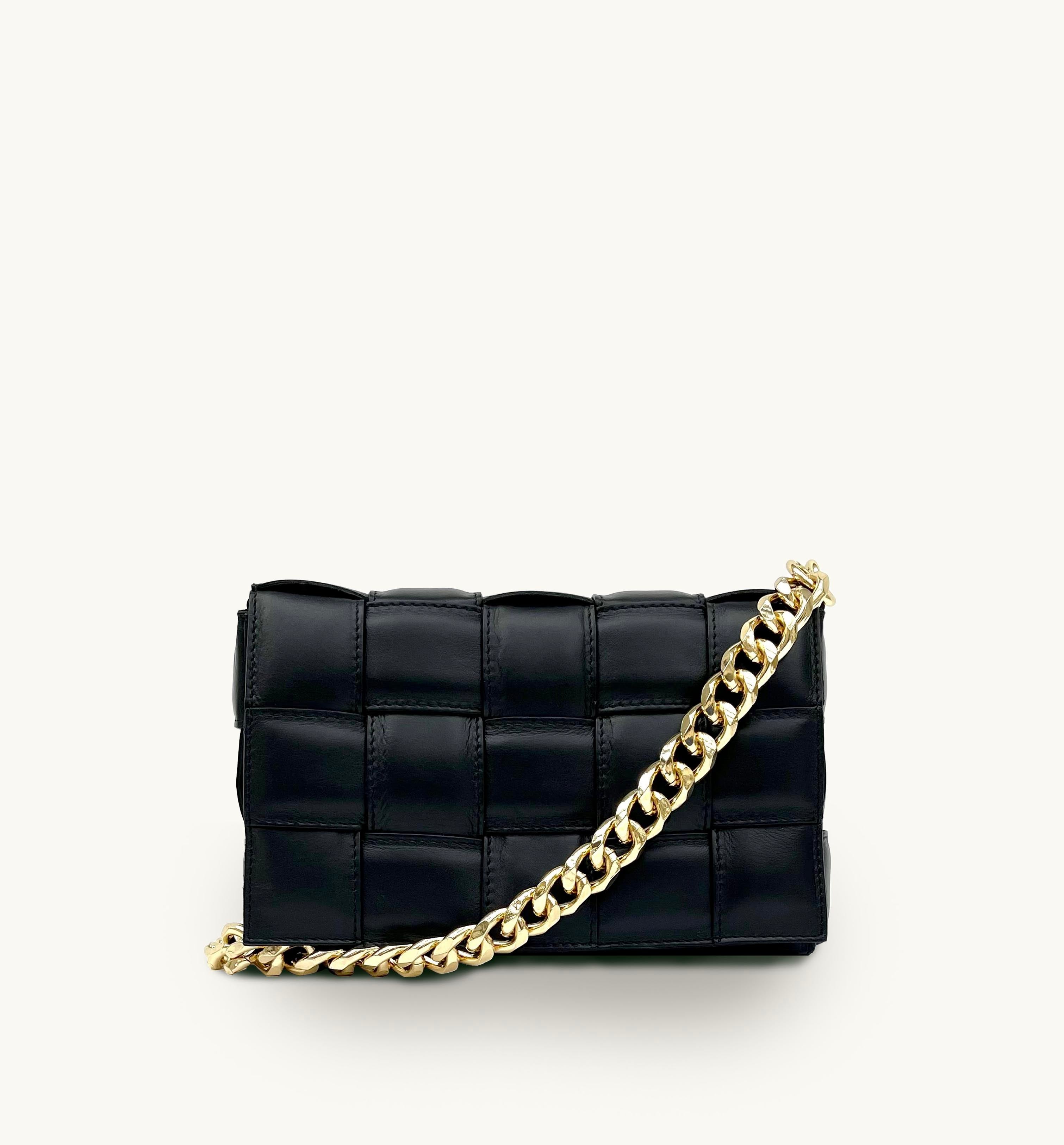 Cream Leather-Look Quilted Chain Strap Shoulder Bag