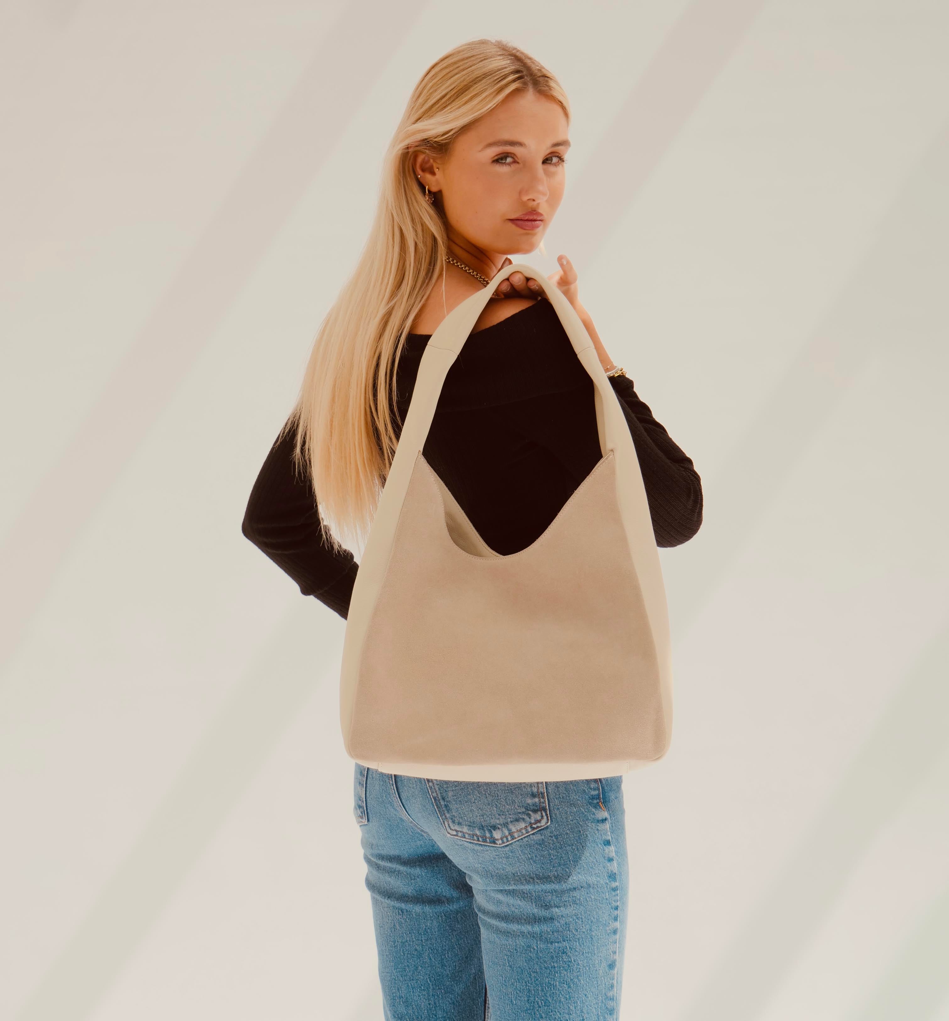 The Henry Stone Leather And Suede Hobo Bag