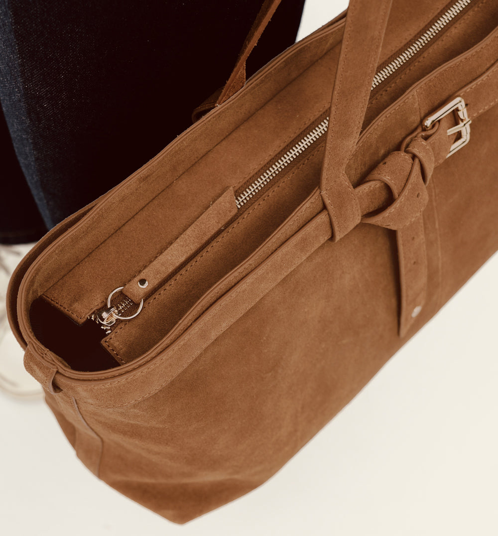 The Esme Tan Suede Bag