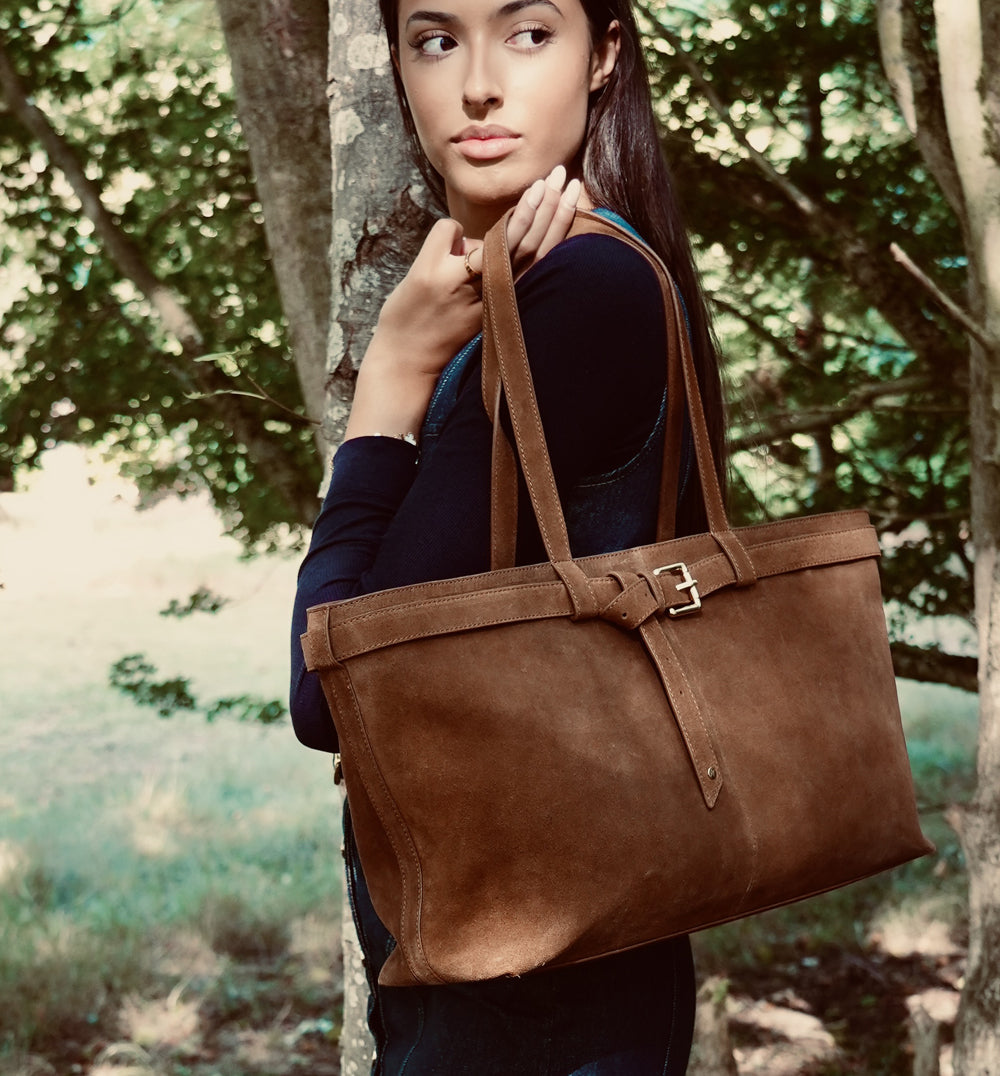 The Esme Tan Suede Bag