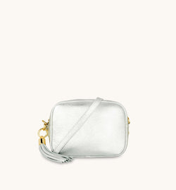 The Tassel Silver Leather Crossbody Bag