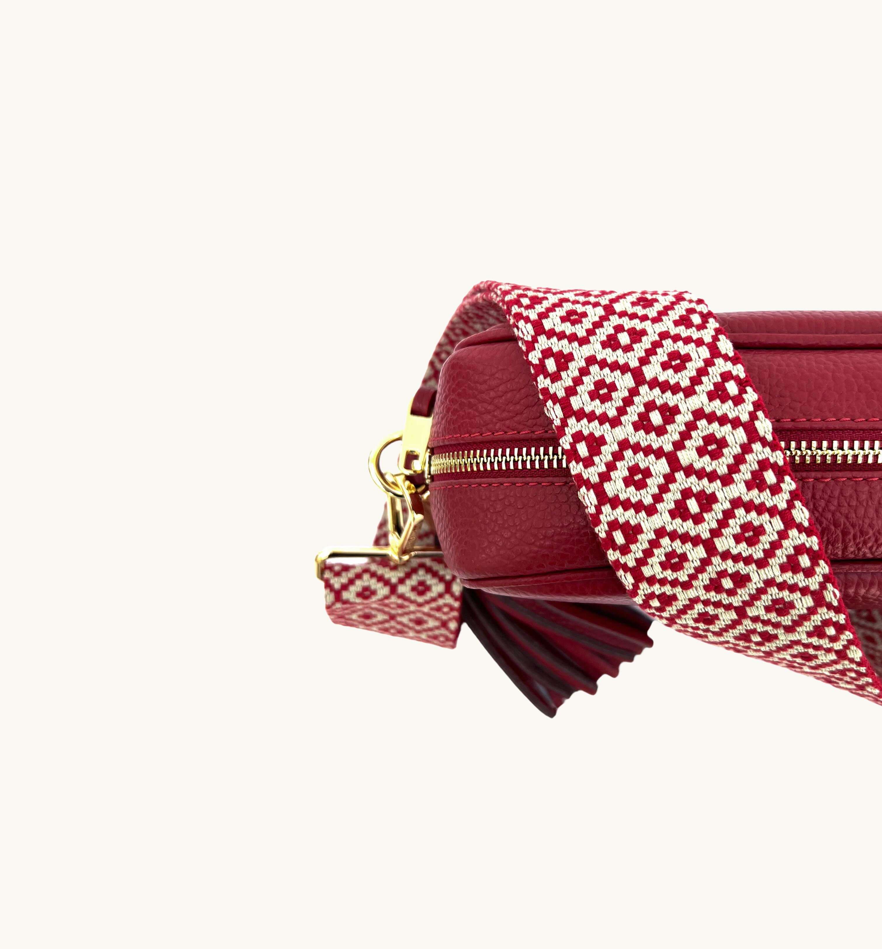Red Cross-Stitch Strap