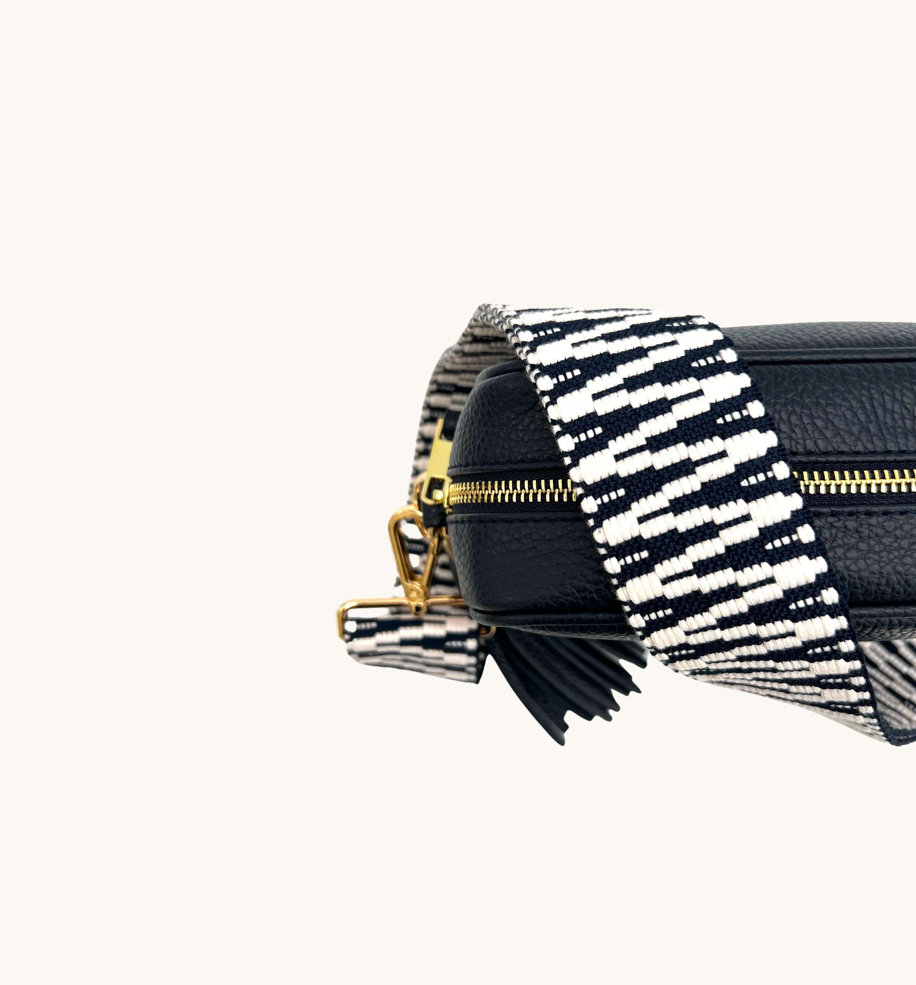 Navy and White ZigZag Strap