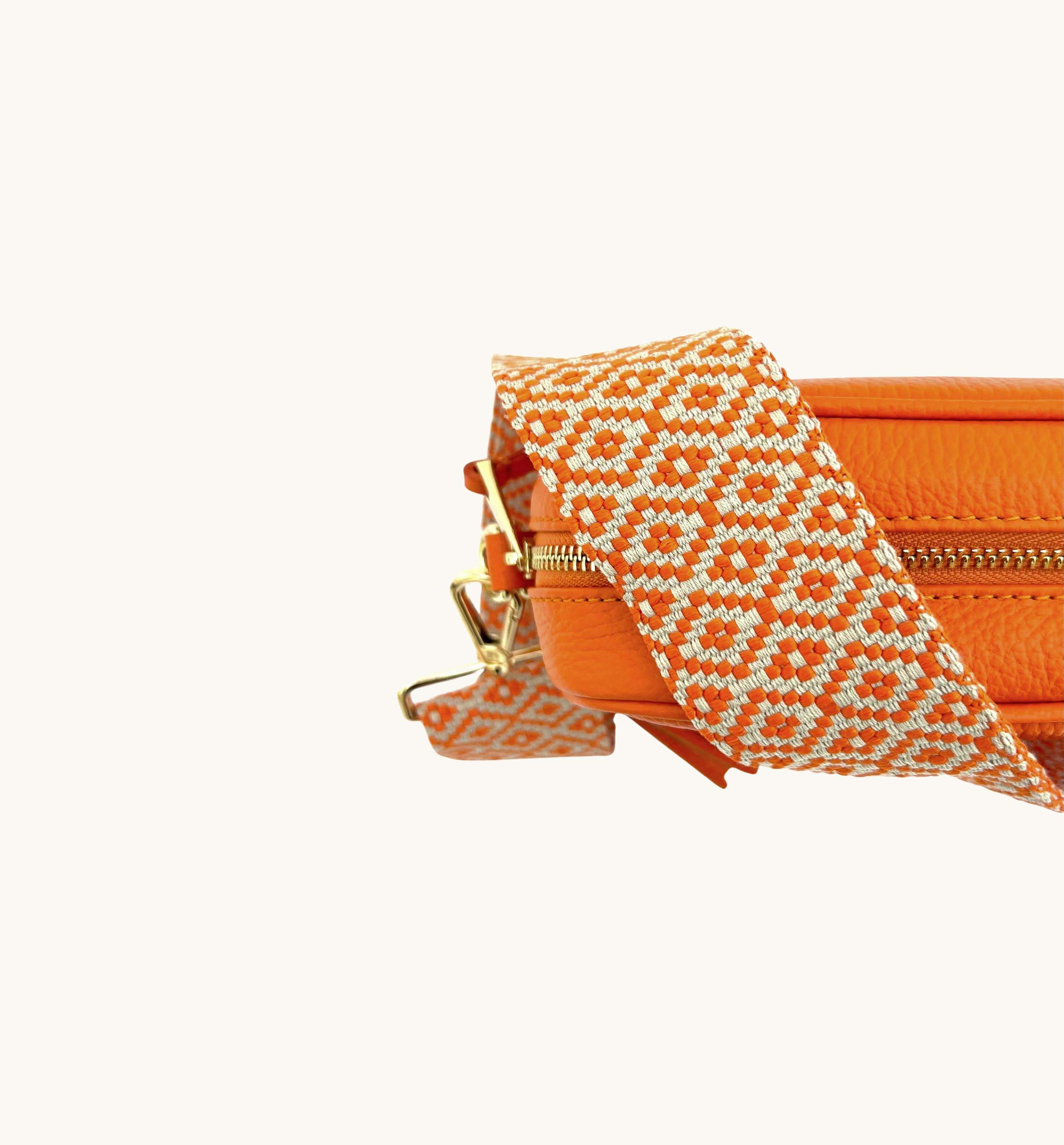 Orange Cross-Stitch Strap