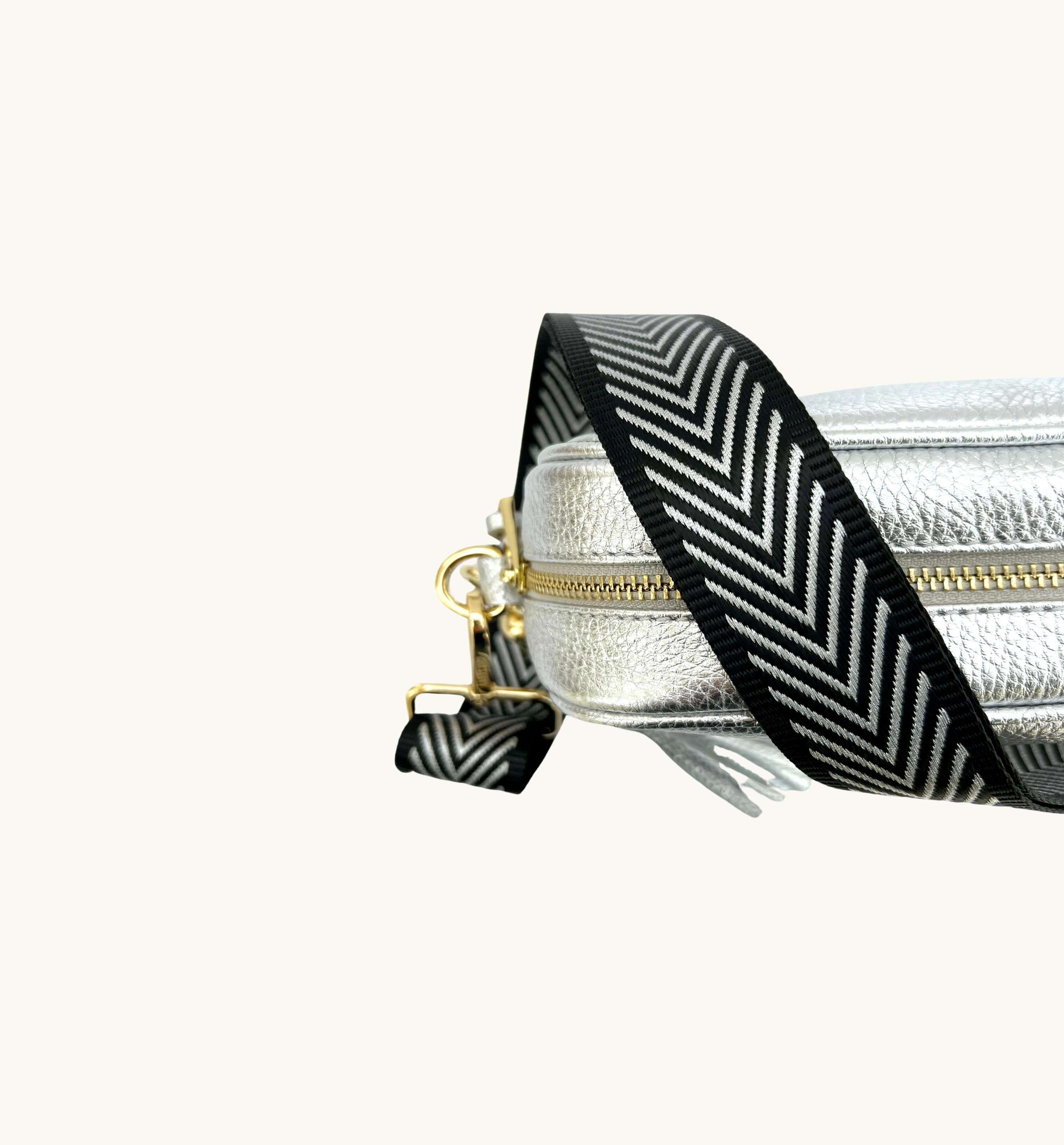 Black And Silver Chevron Strap