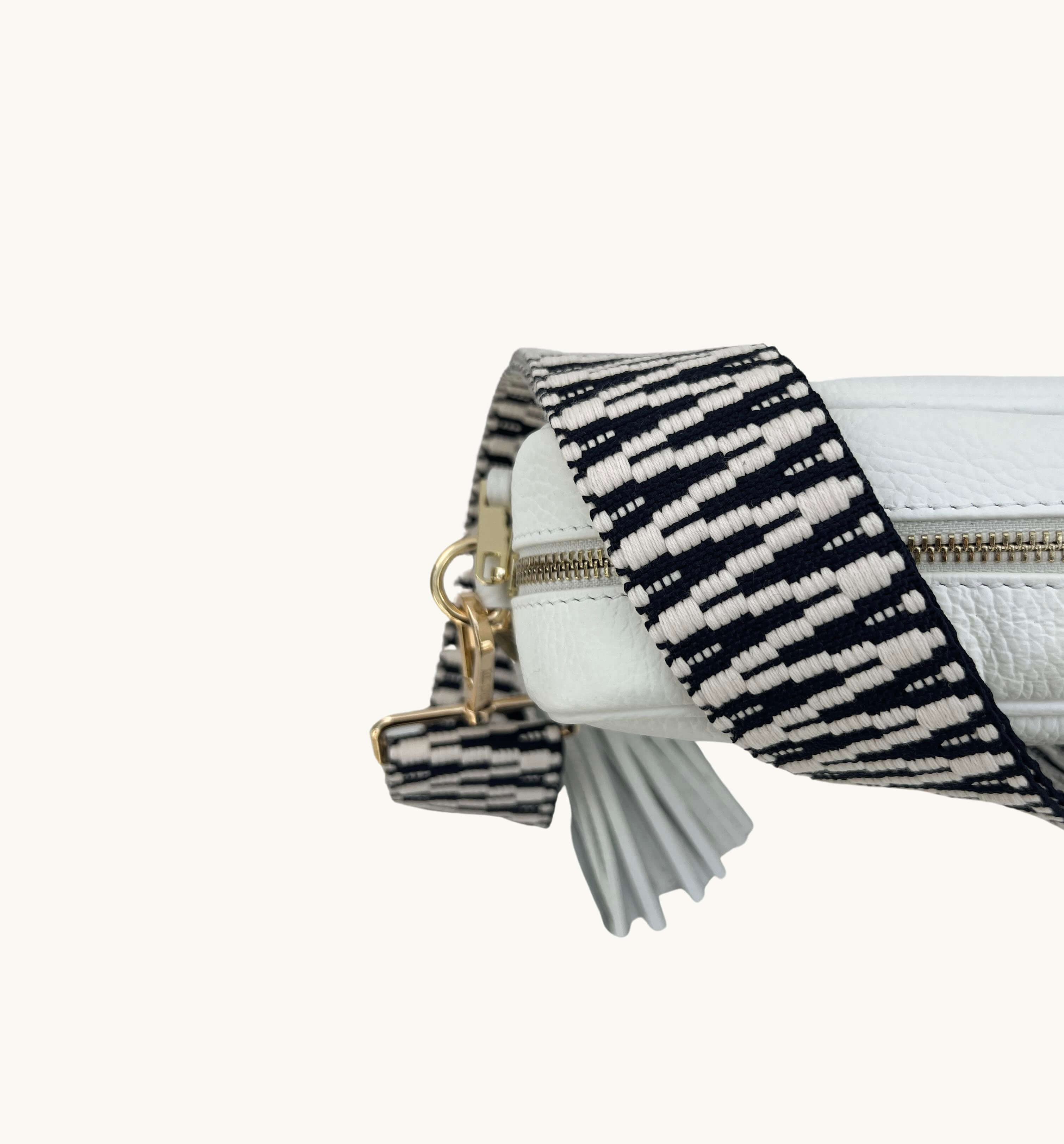 Navy and White ZigZag Strap