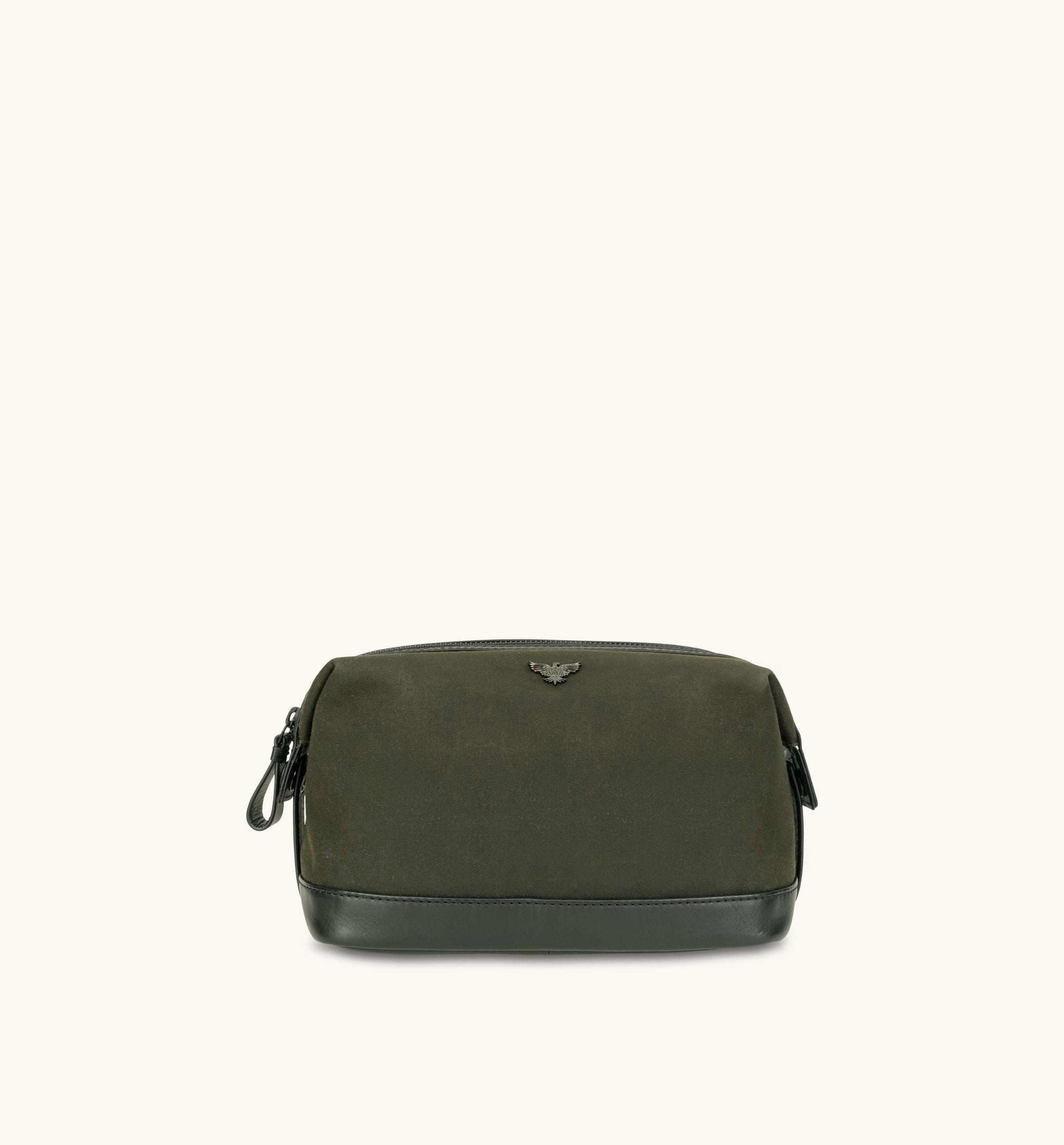 Fenland Canvas & Leather Wash Bag Mud/grey: FEN-759 main image 0