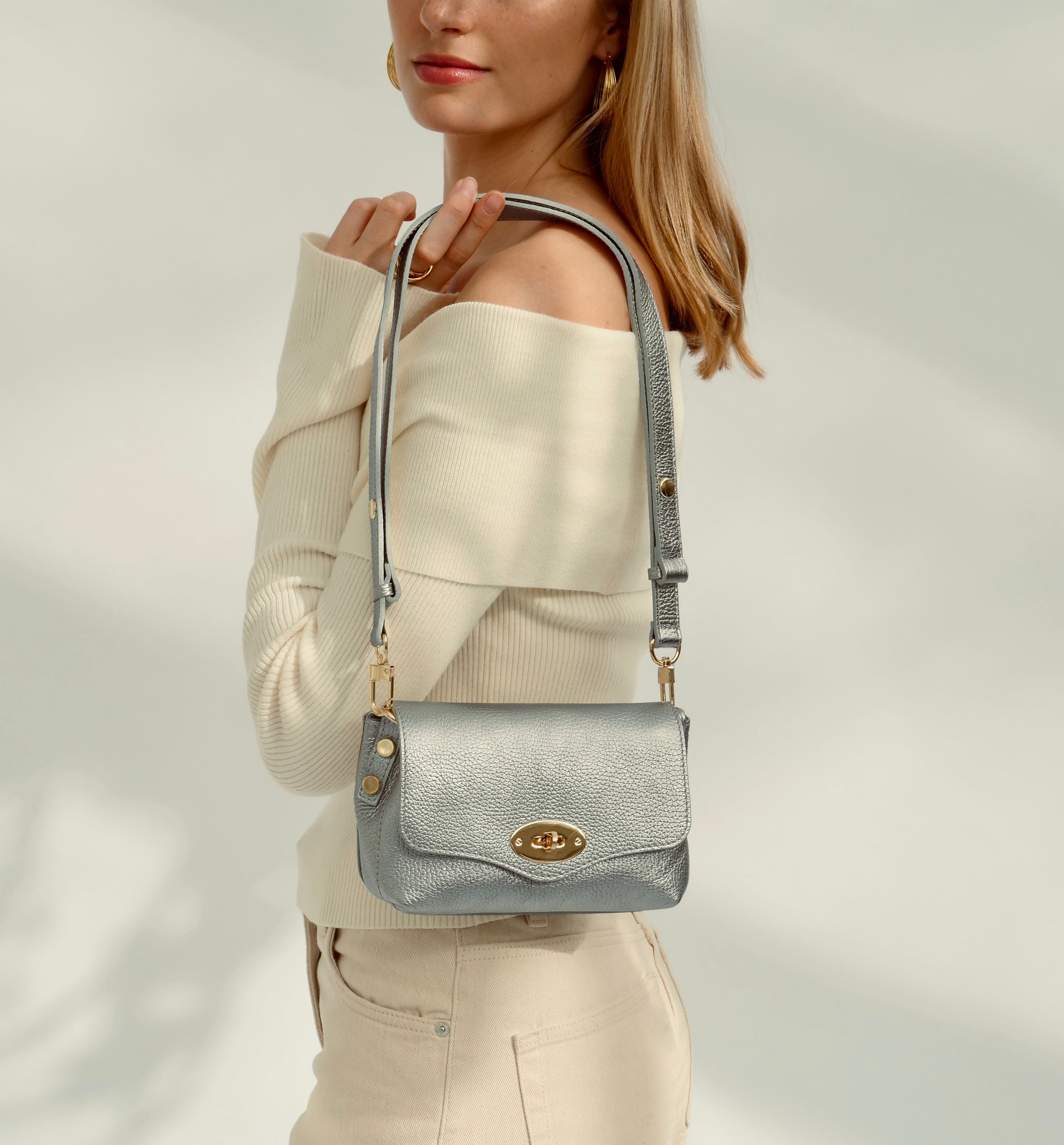 The Maddie Pewter Leather Bag