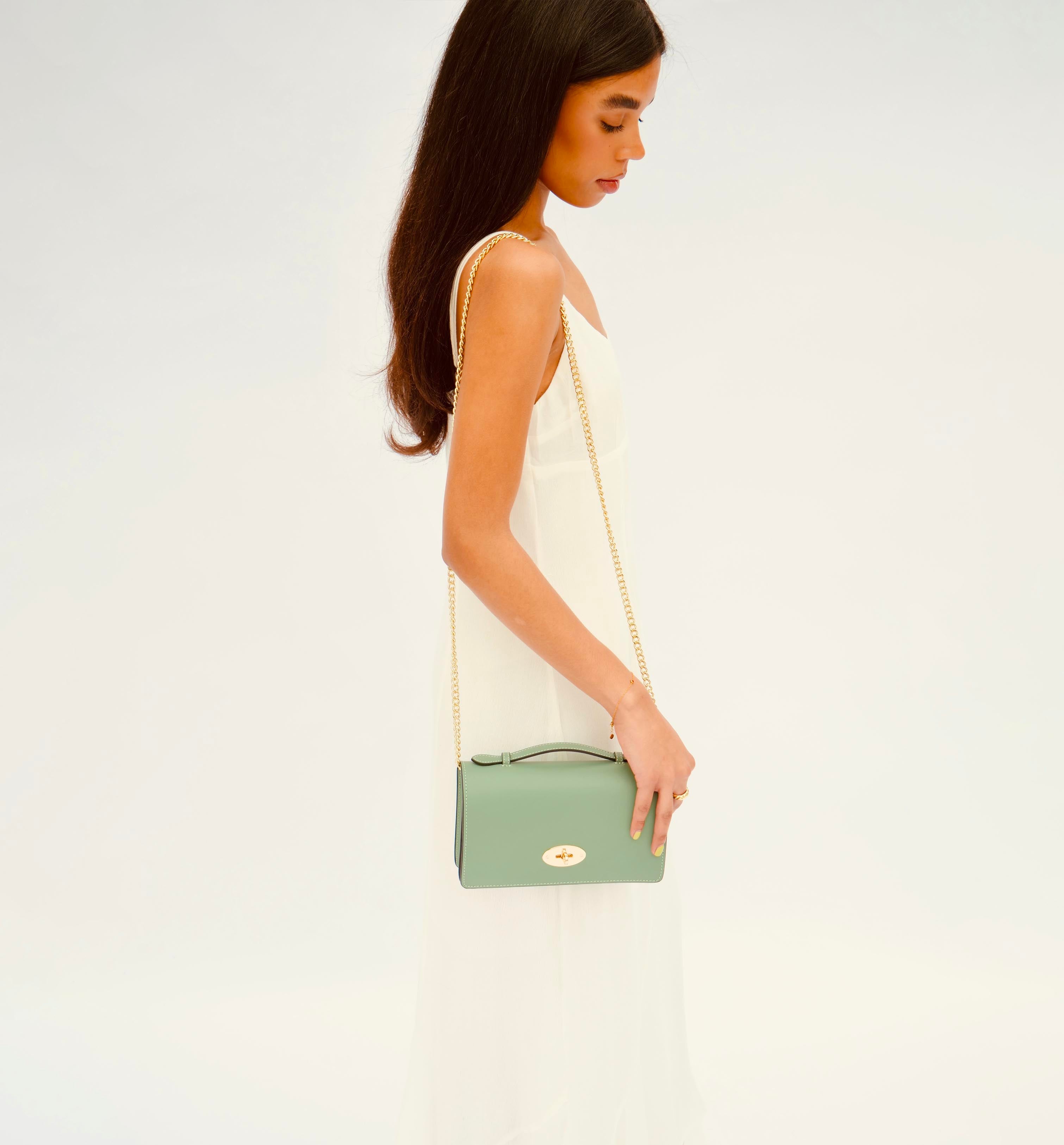 The Amelia Sage Green Leather Bag