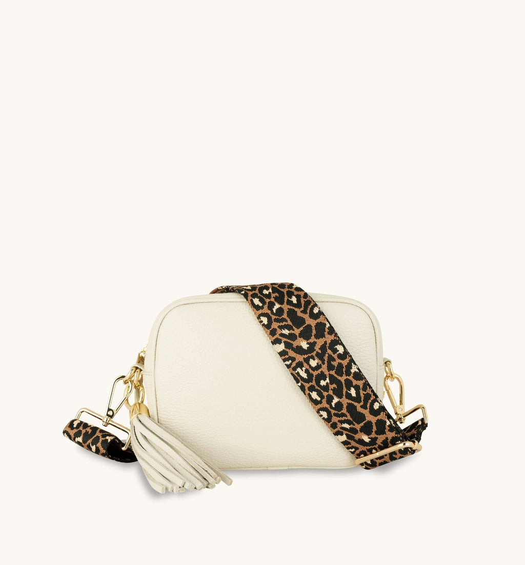 Tan Leather Crossbody Bag With Tan Cheetah Strap – Apatchy London