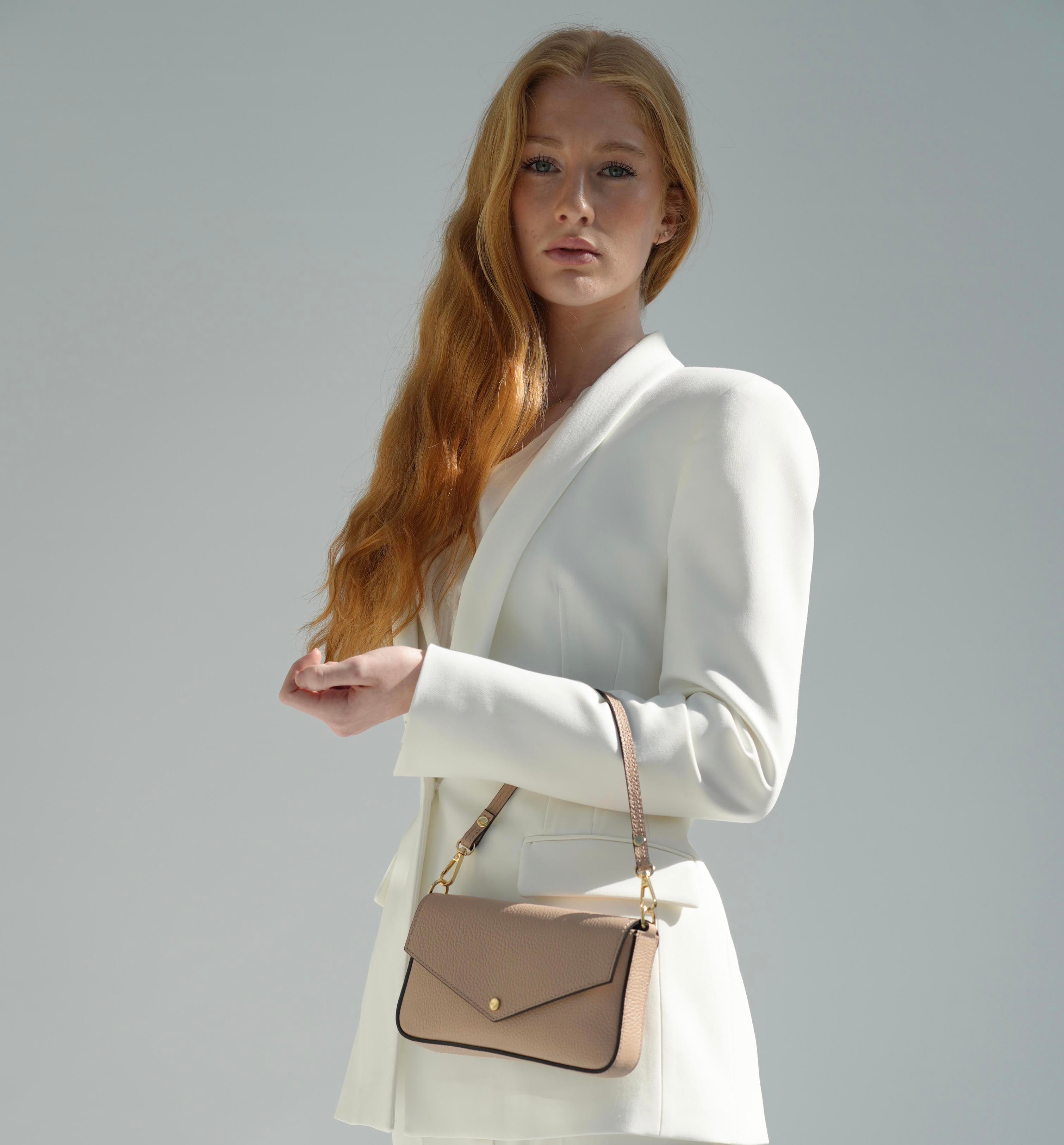 The Munro Blush Leather Shoulder Bag
