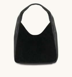 The Henry Black Leather And Suede Hobo Bag