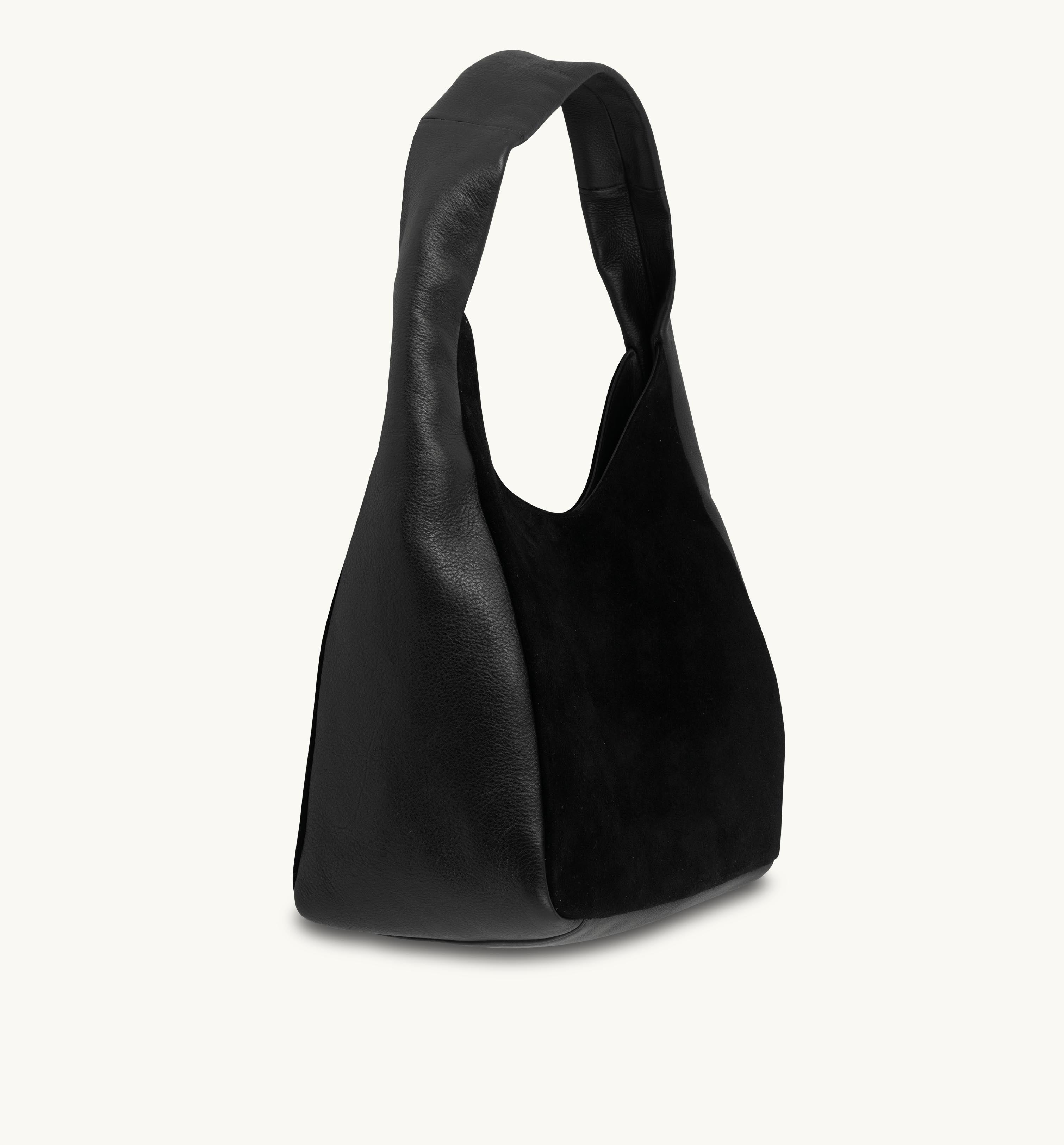 The Henry Black Leather And Suede Hobo Bag