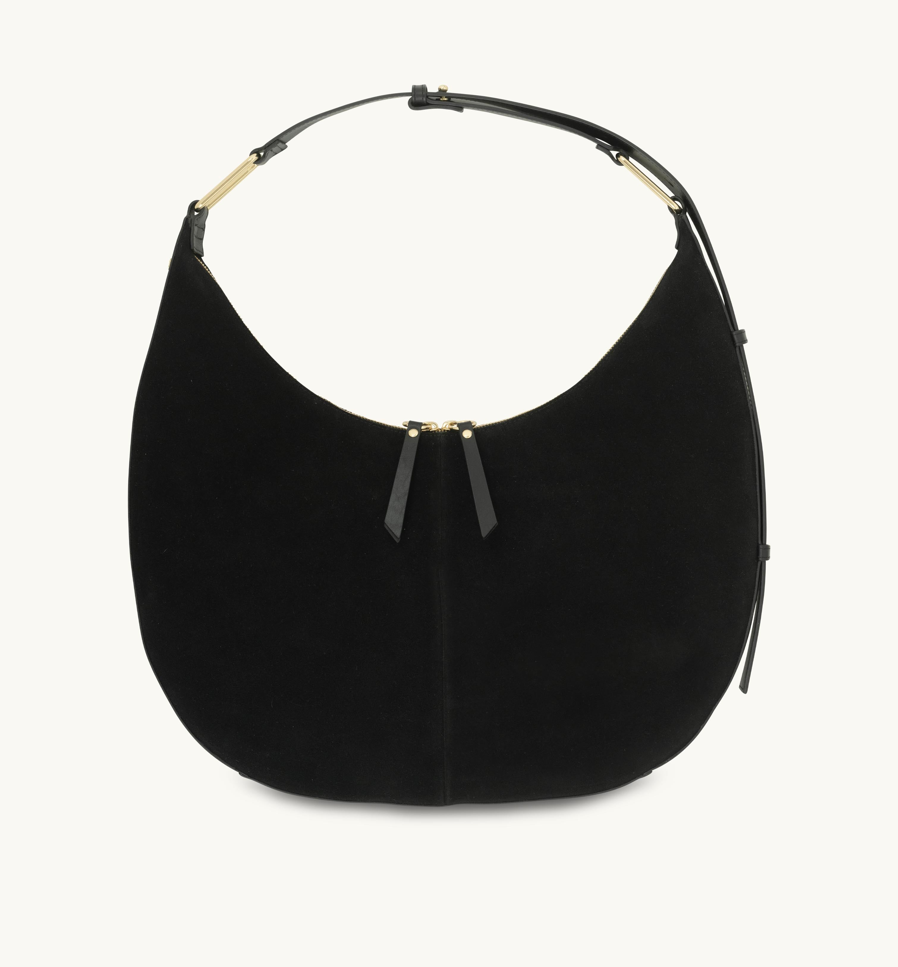 Black suede handbag online