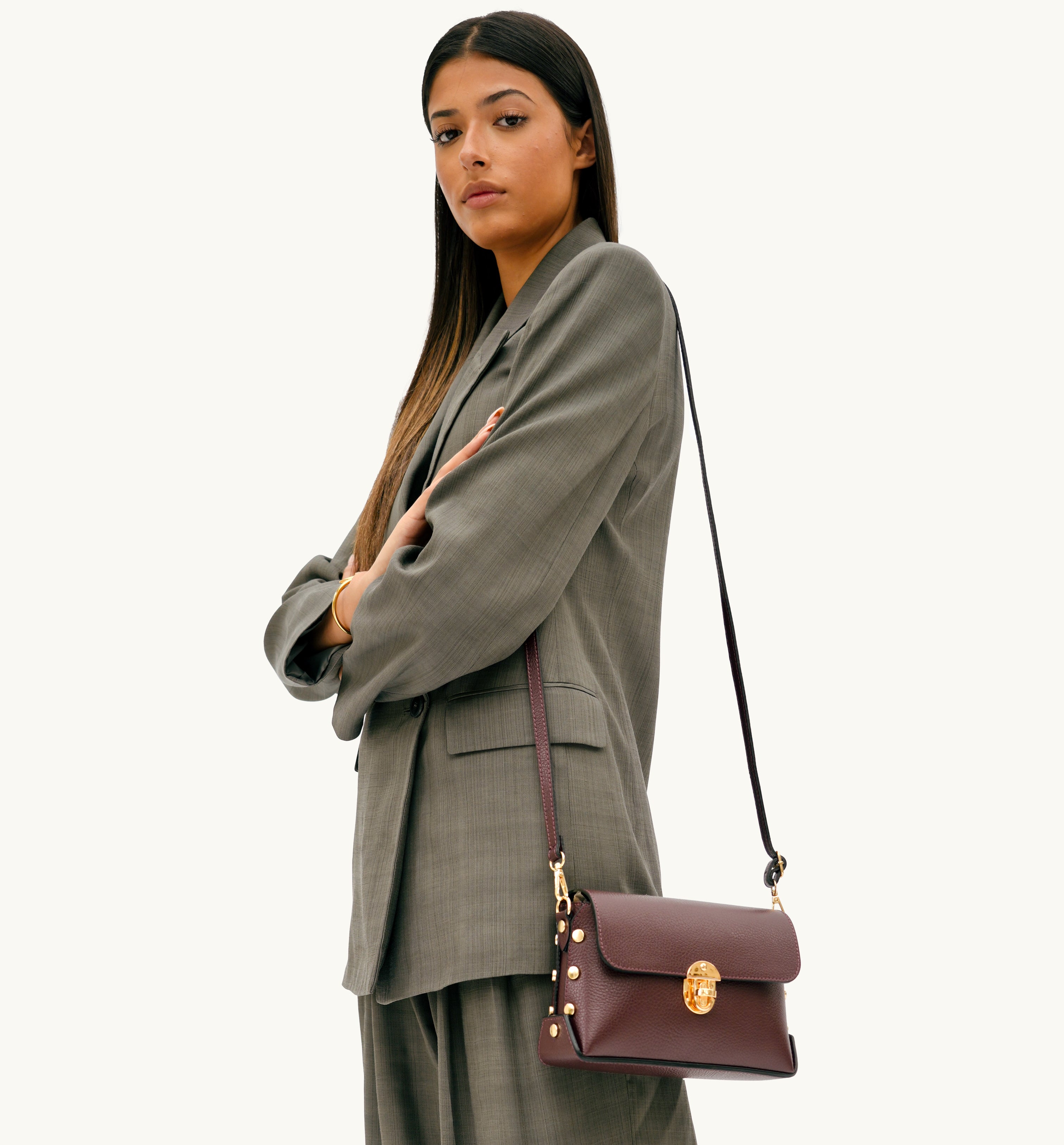 The Bloxsome Burgundy Leather Crossbody Bag
