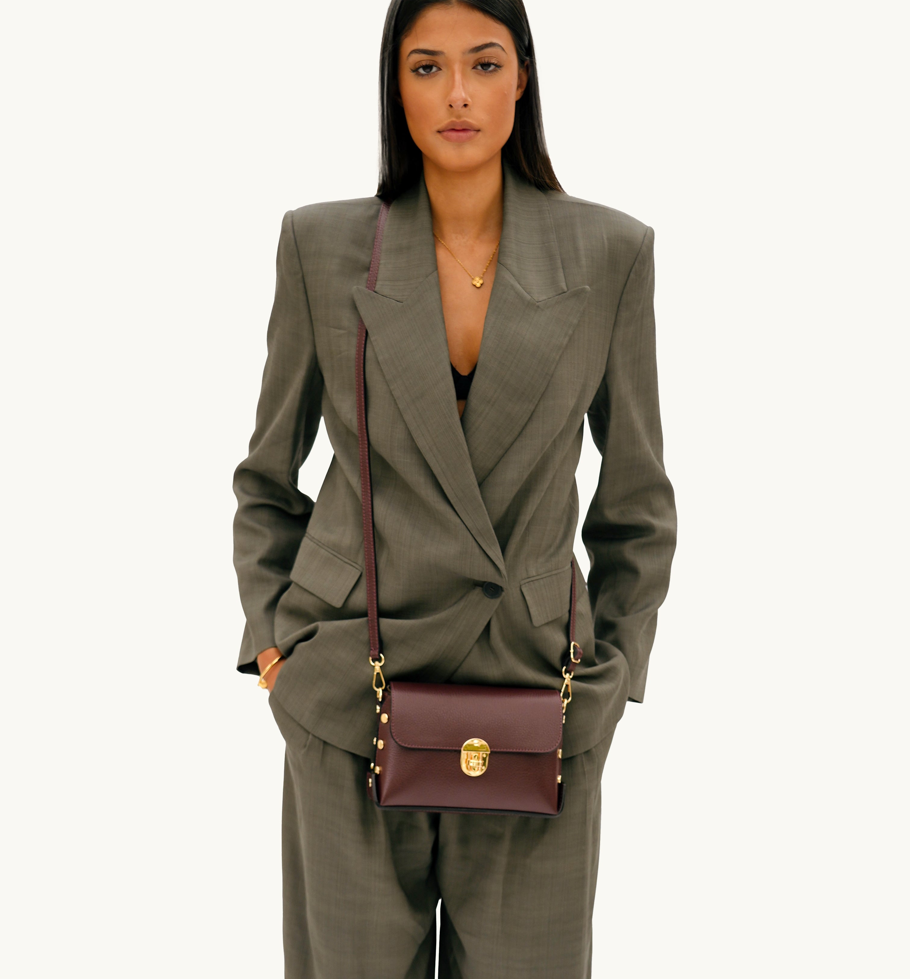 The Bloxsome Burgundy Leather Crossbody Bag