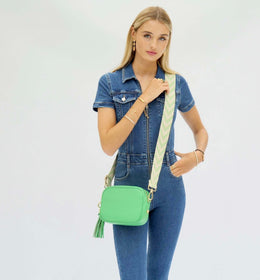 Bottega Green Leather Crossbody Bag With Green Arrow Strap – Apatchy London