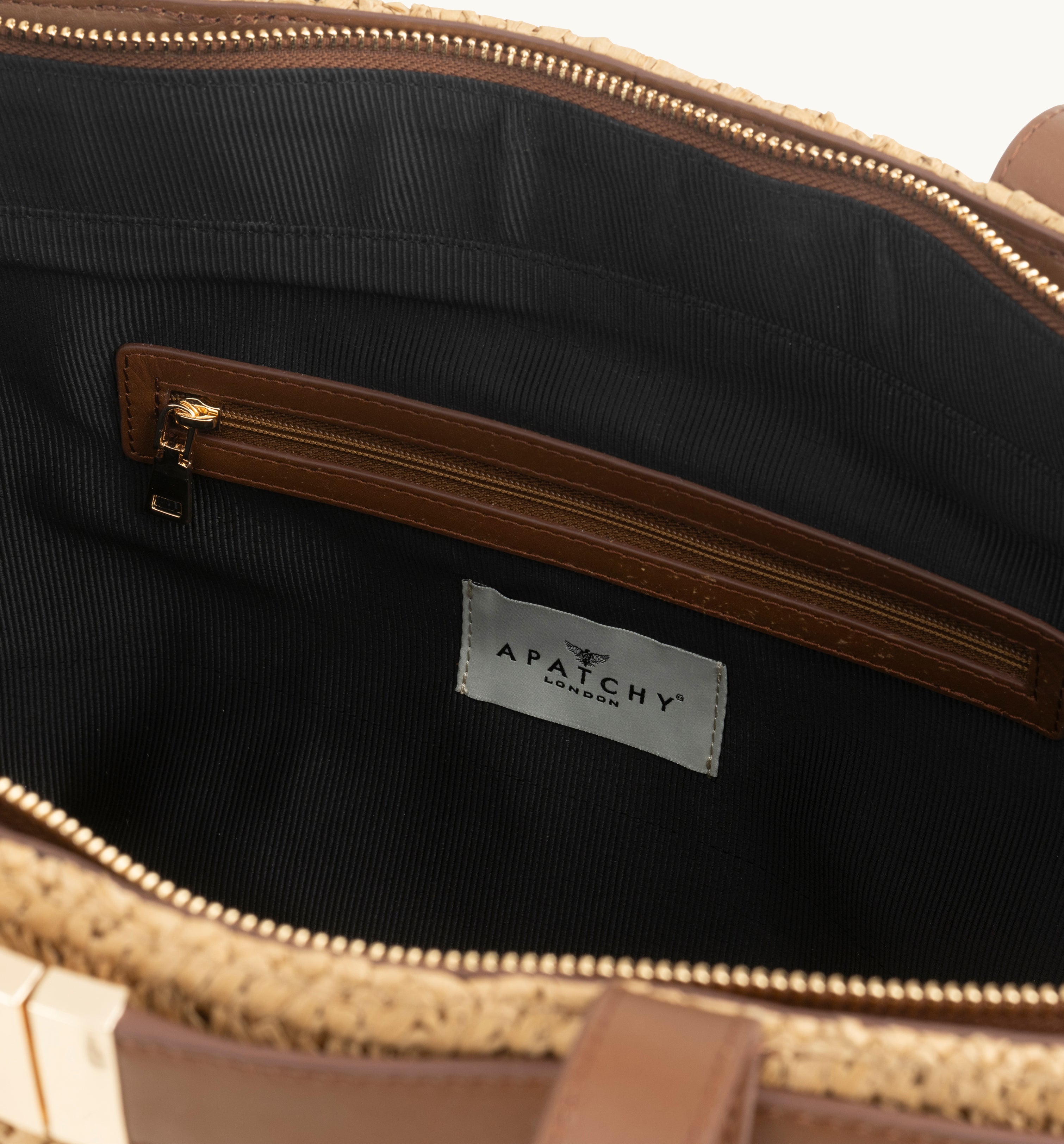 The Esme Raffia Tote Bag with Leather Trim