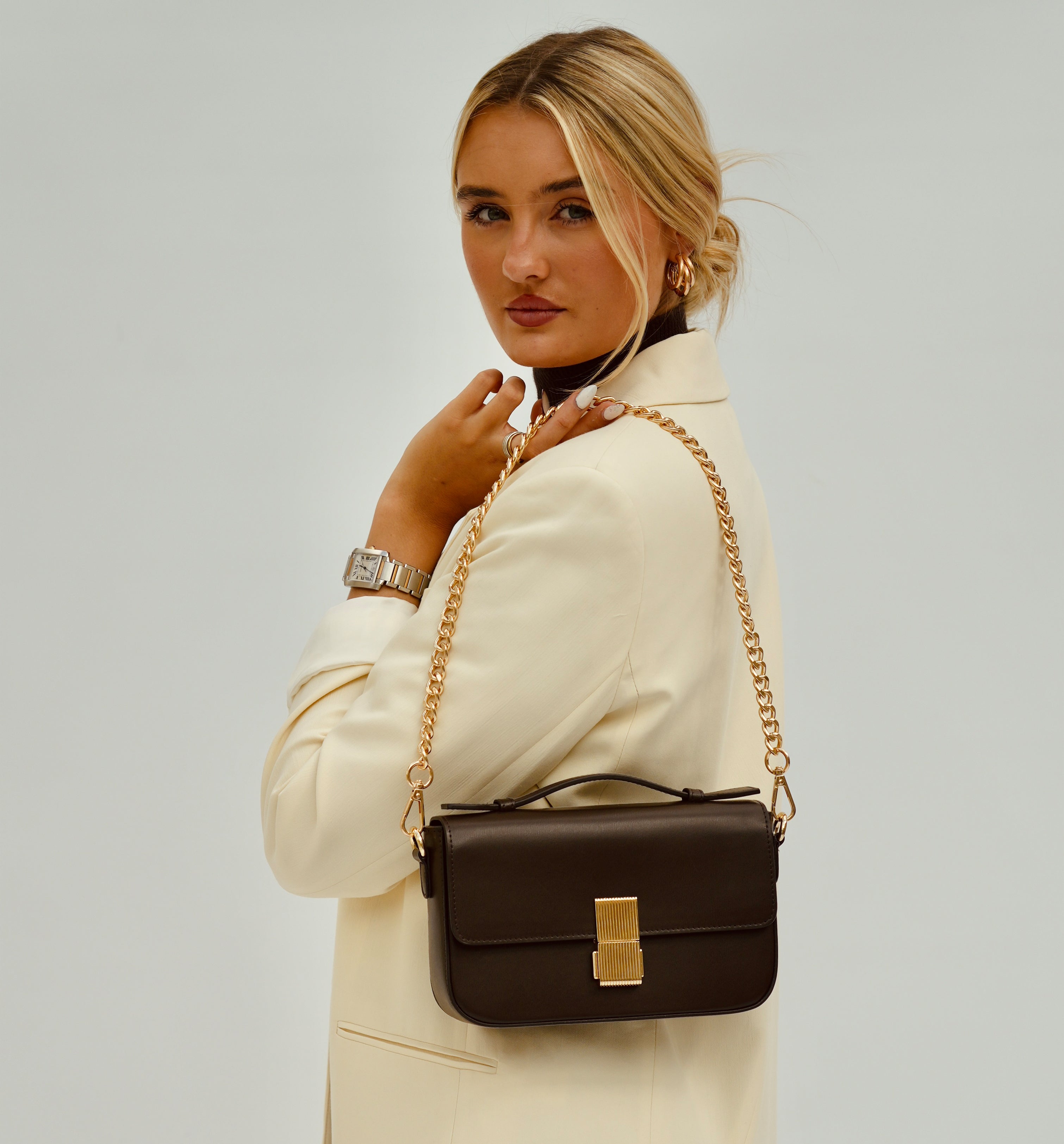 The Flora Chocolate Leather Bag