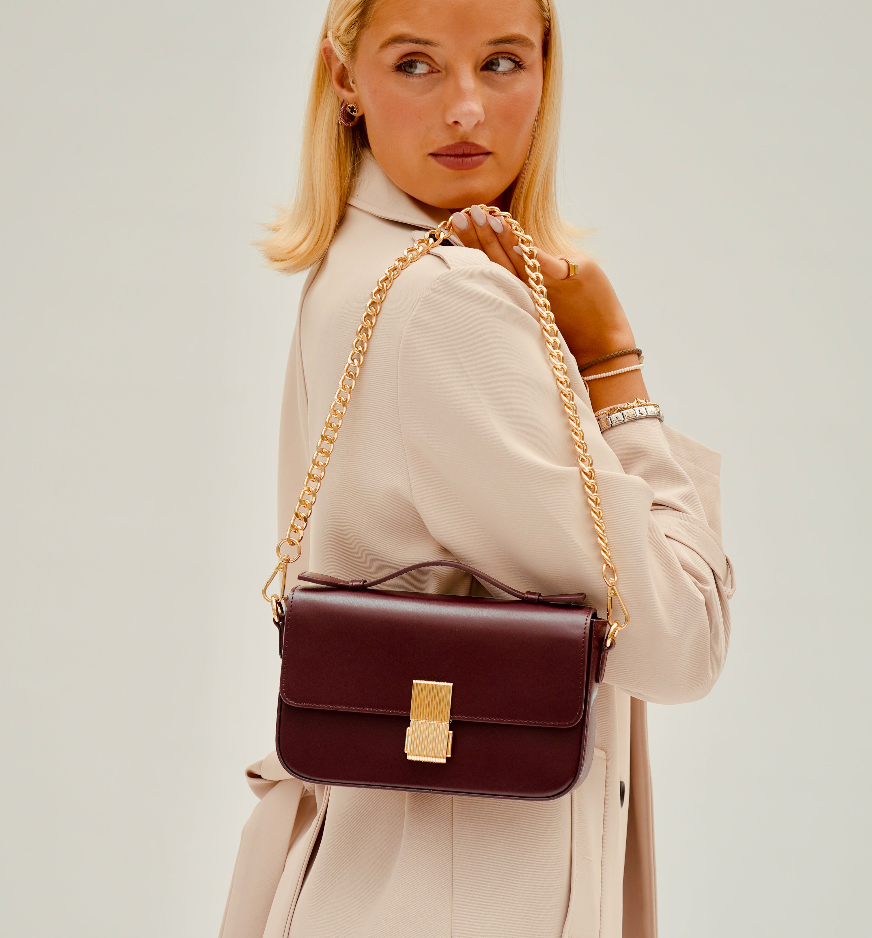 The Flora Burgundy Leather Bag