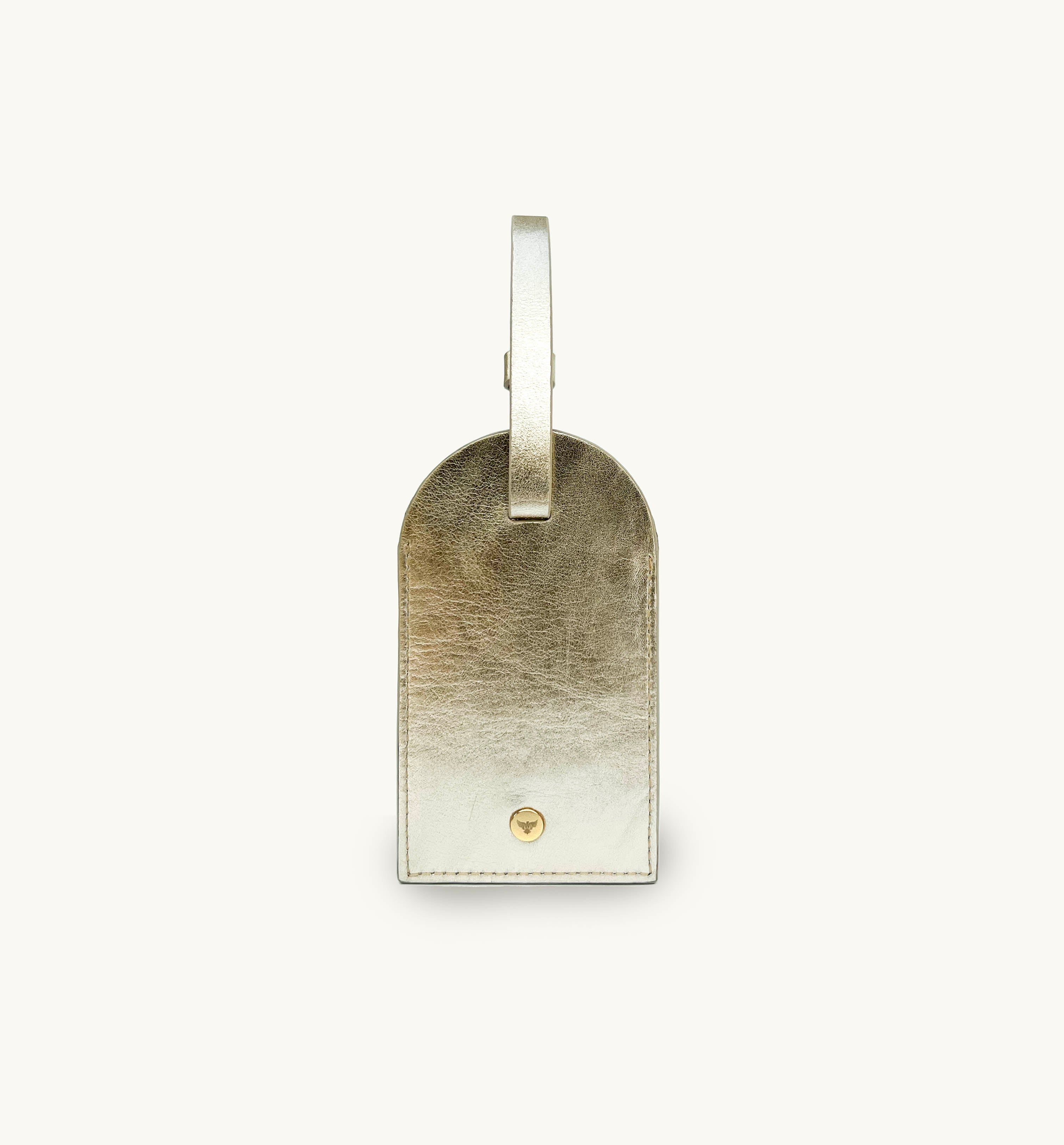 Gold Leather Luggage Tag