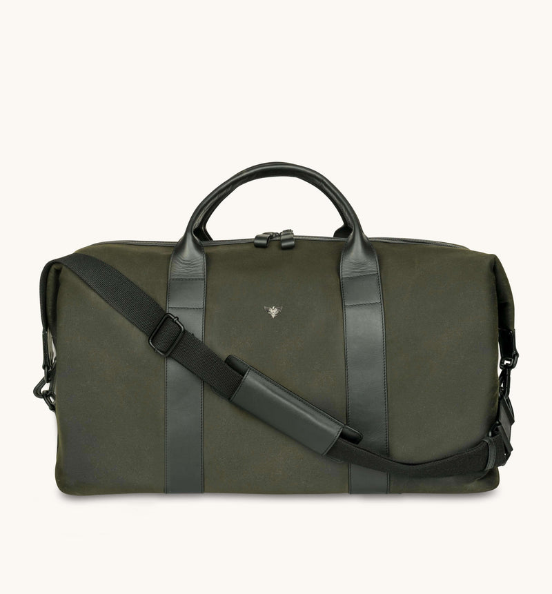 Apatchy London Waxed Canvas & Leather Trim Holdall Weekend Bag