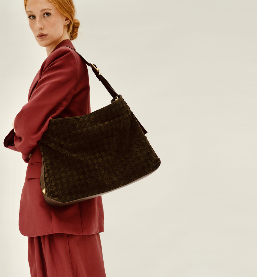 The Holly Chocolate Suede Bag