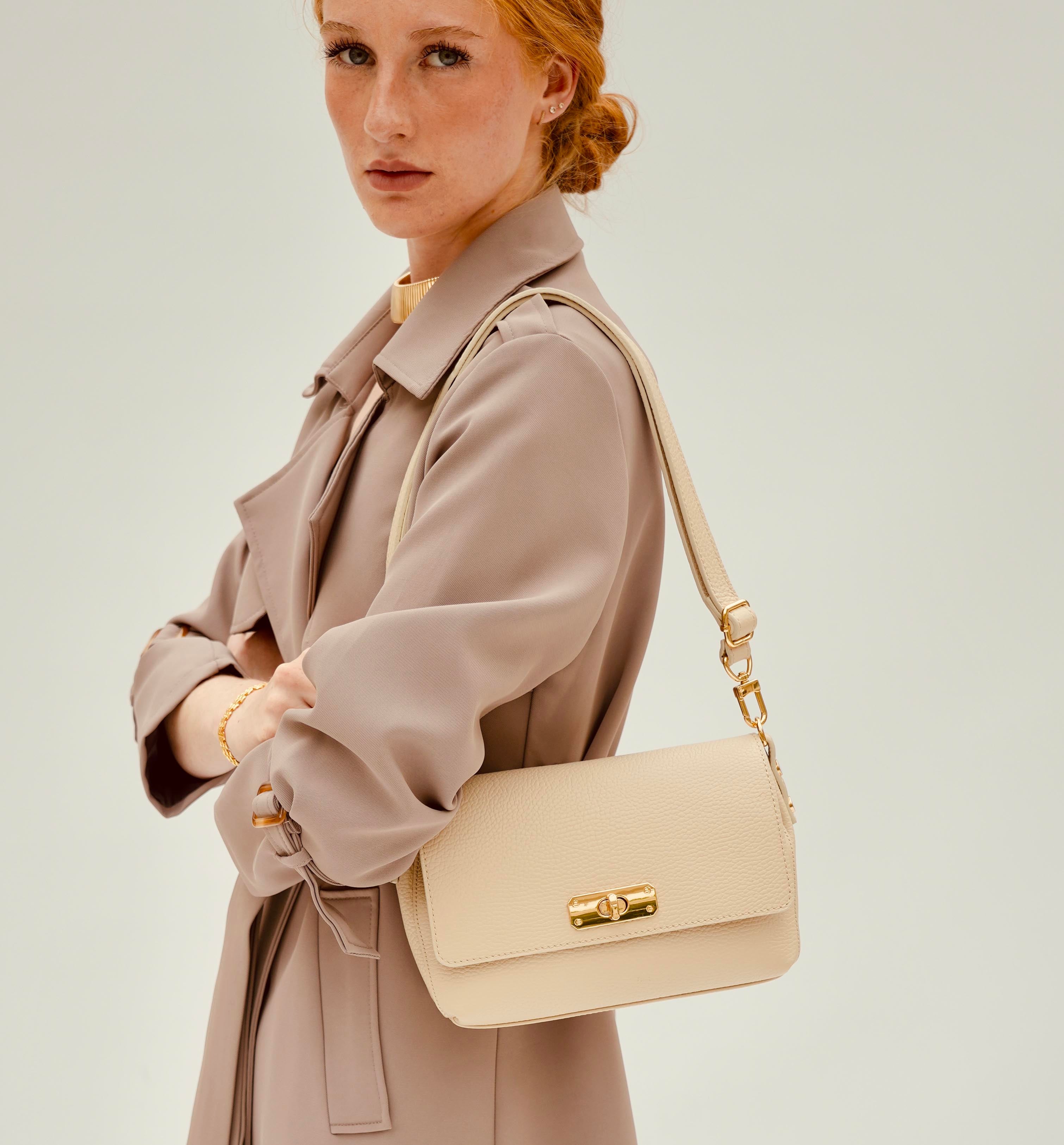 The Maisie Midi Stone Leather Bag
