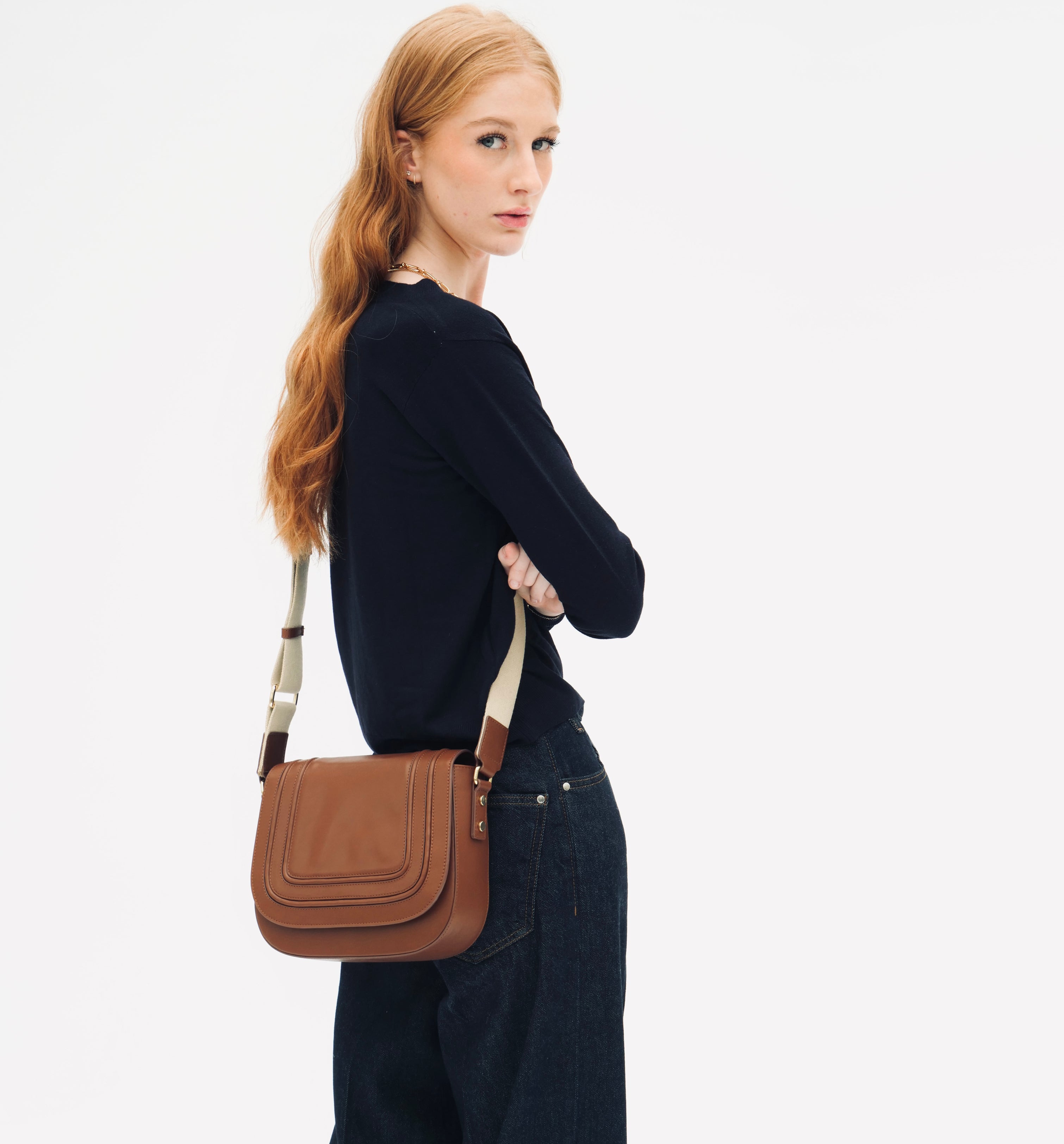 The Mimi Maxi Tan Leather Bag