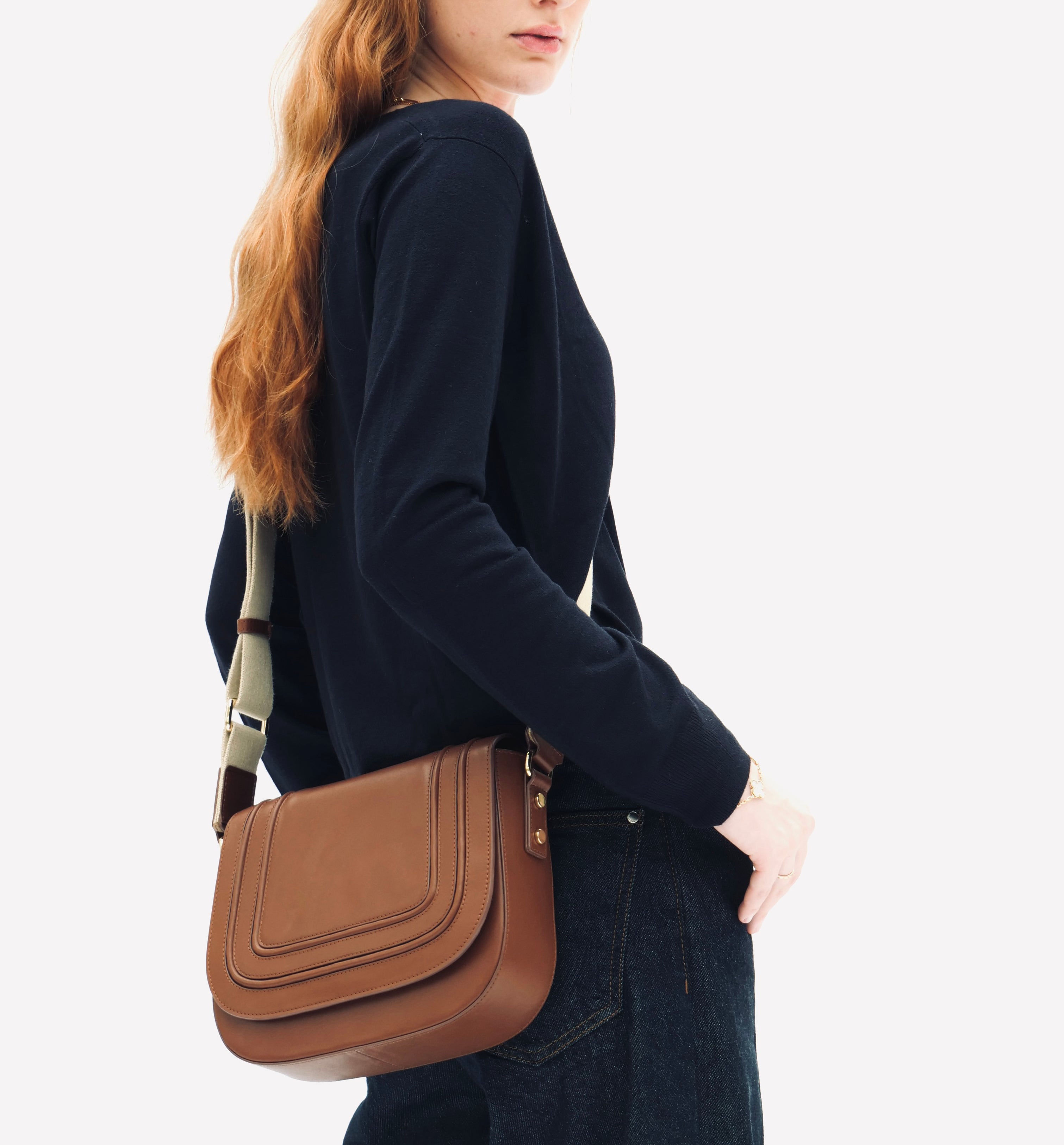 The Mimi Maxi Tan Leather Bag