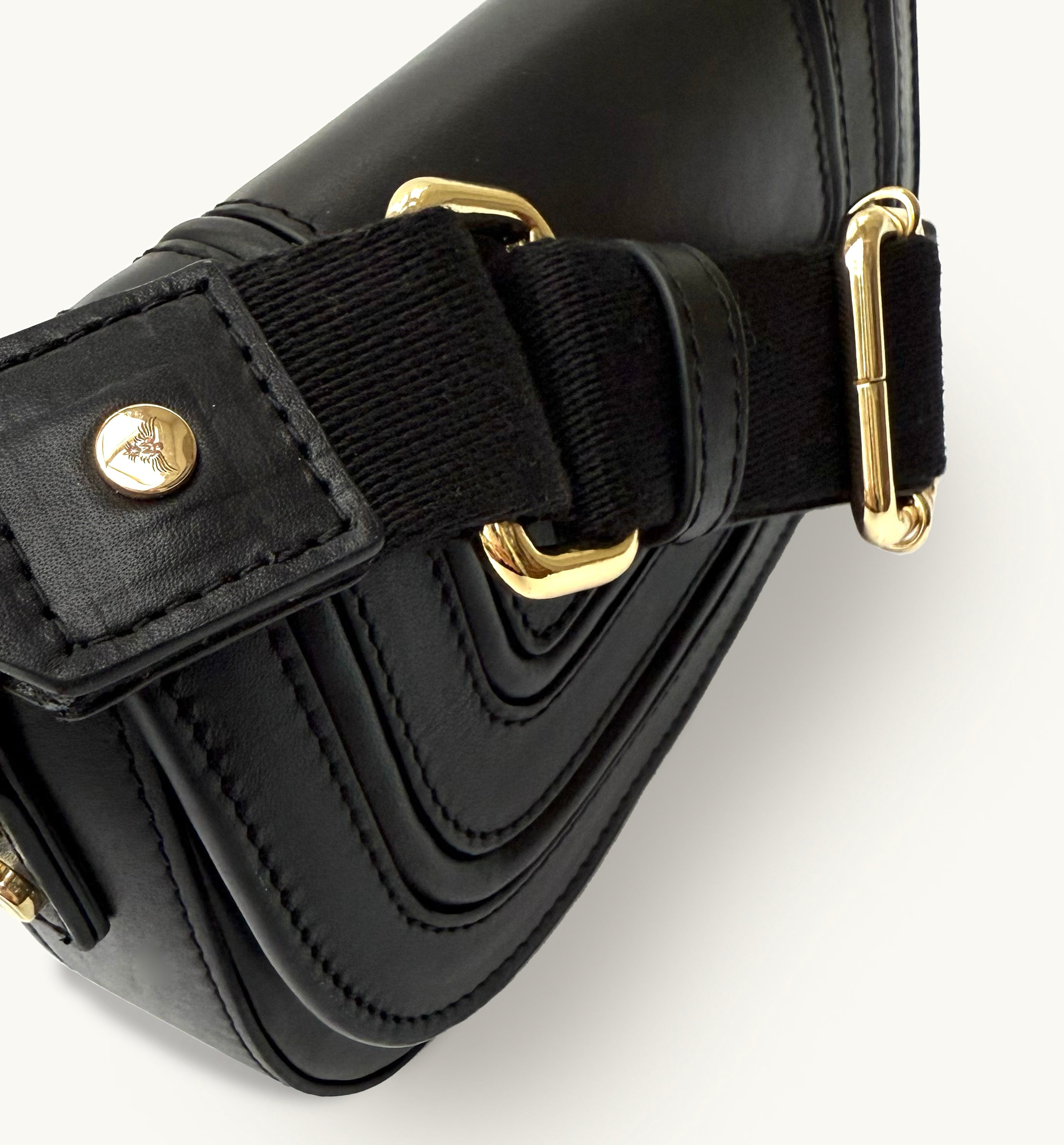 The Mimi Midi Black Leather Bag