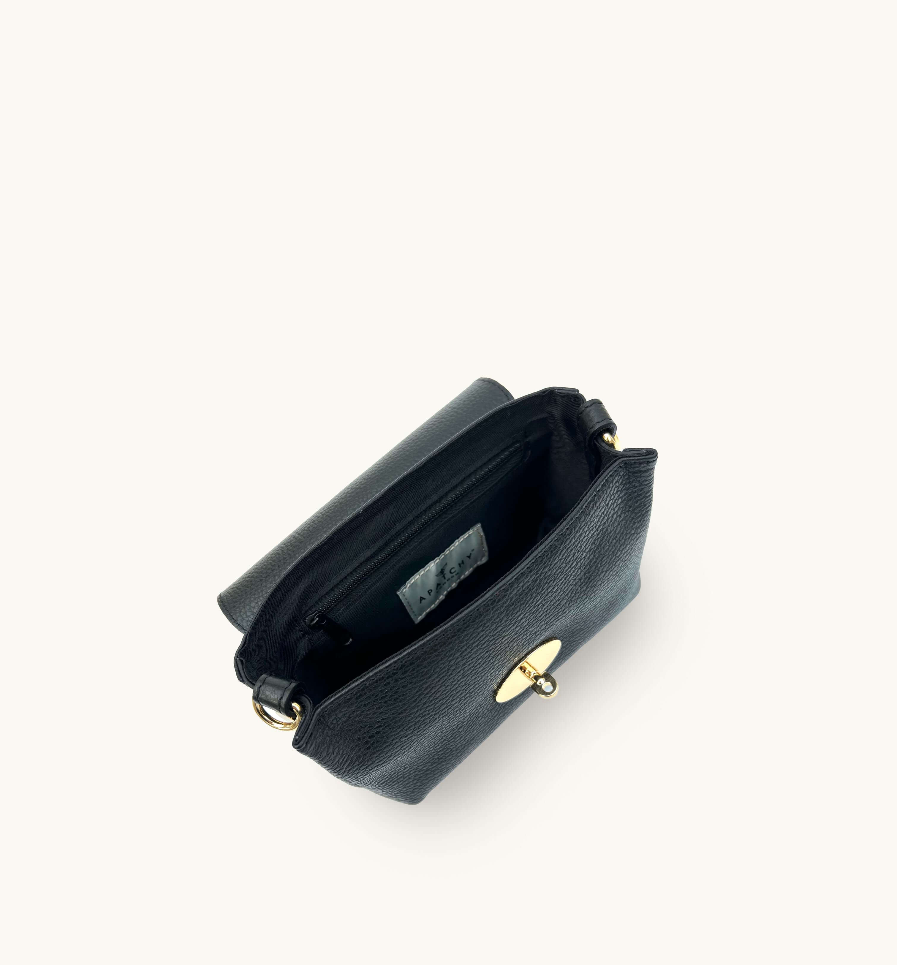 The Maddie Black Leather Bag - Apatchy London