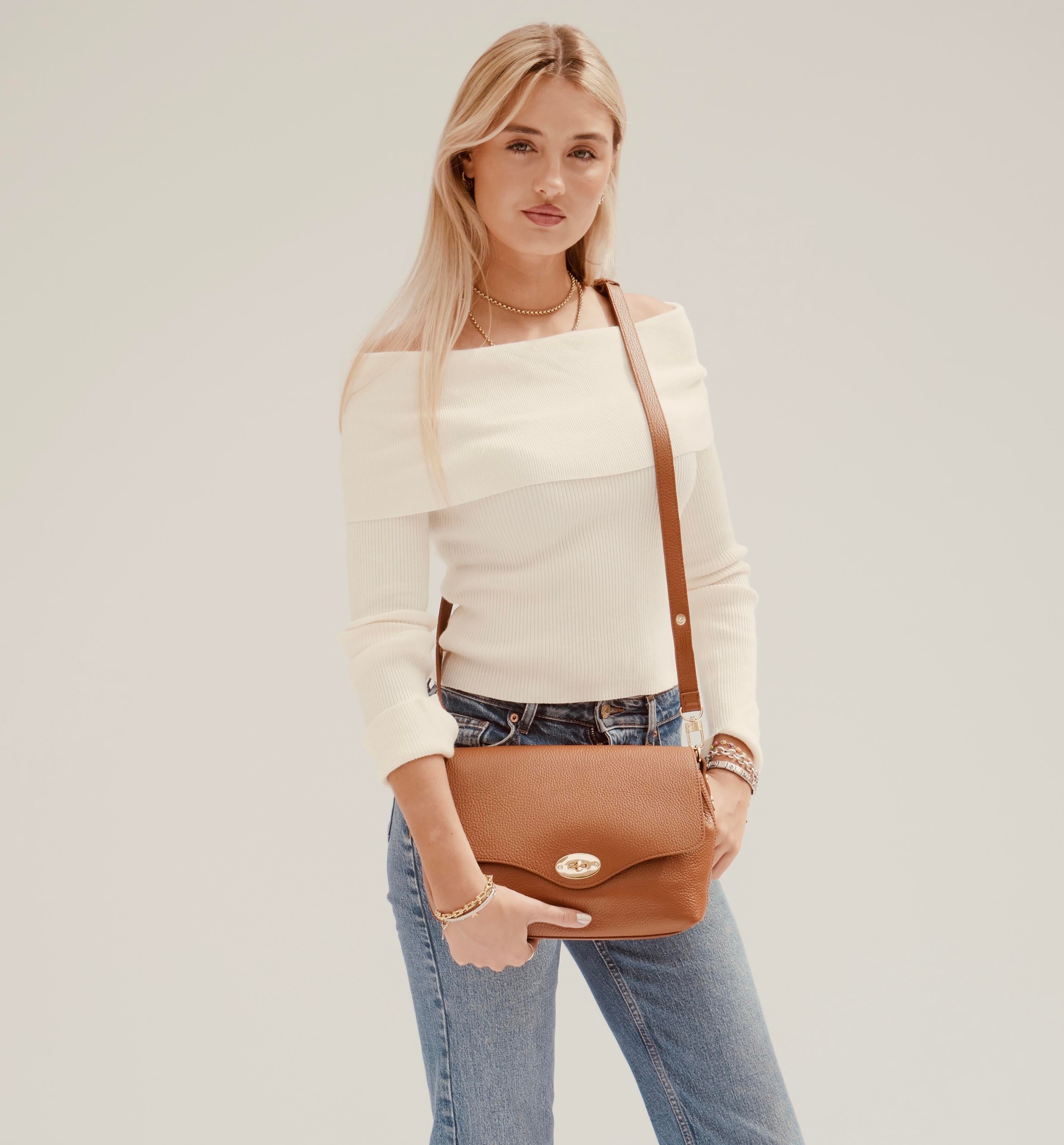 The Maddie Maxi Tan Leather Bag