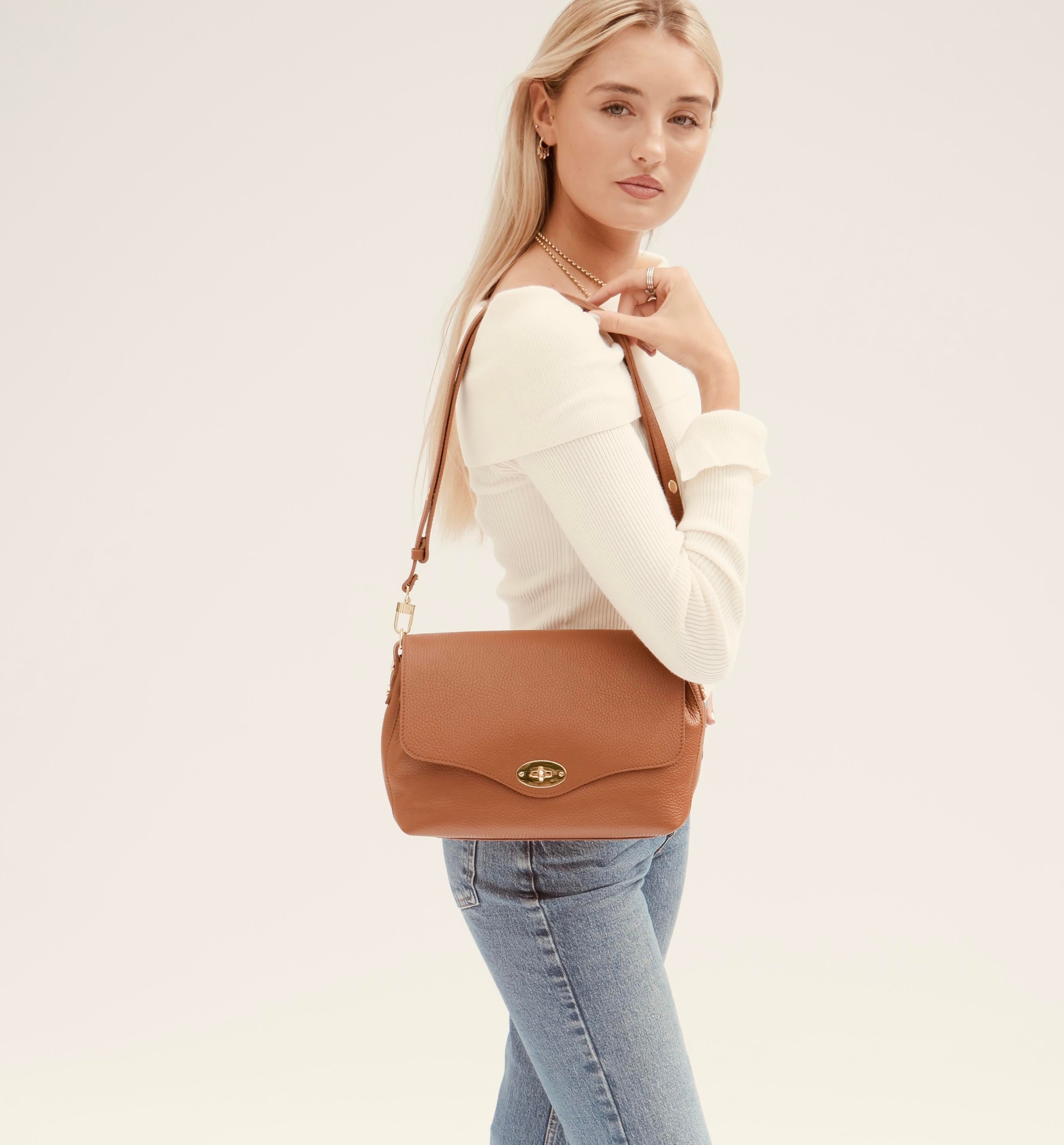 The Maddie Maxi Tan Leather Bag