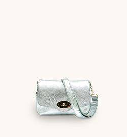 The Maddie Silver Leather Bag