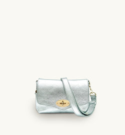 The Maddie Silver Leather Bag