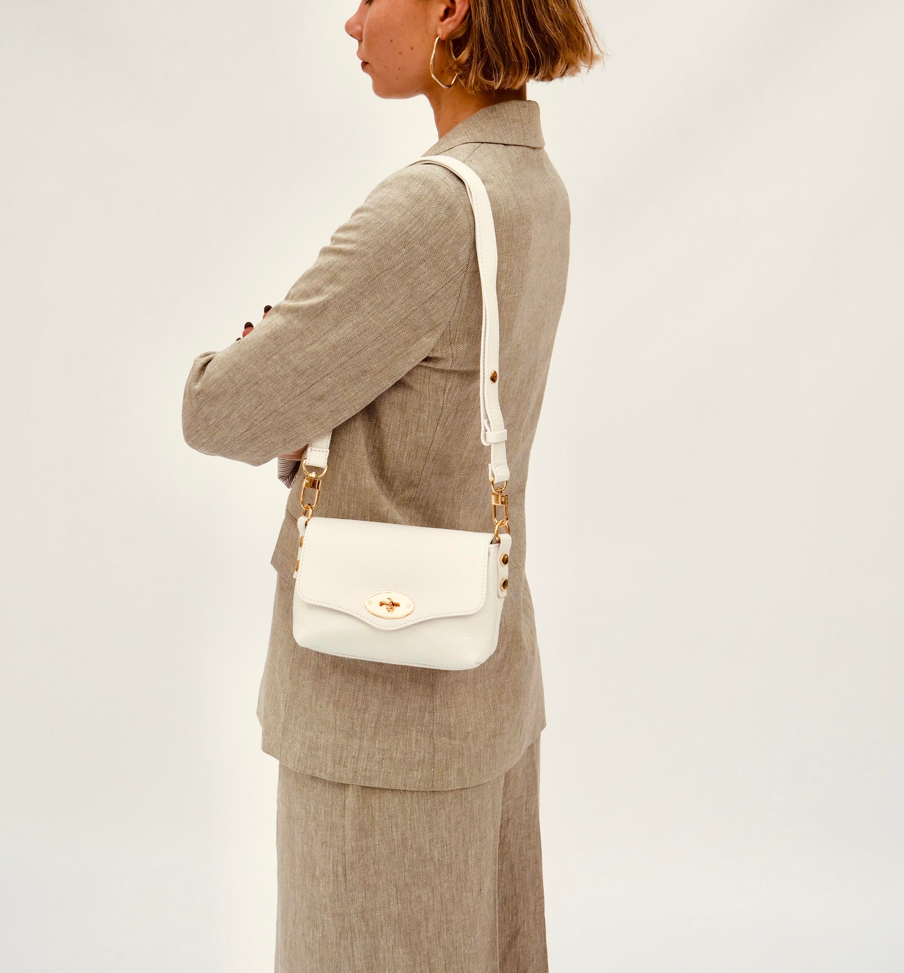 The Maddie White Leather Bag