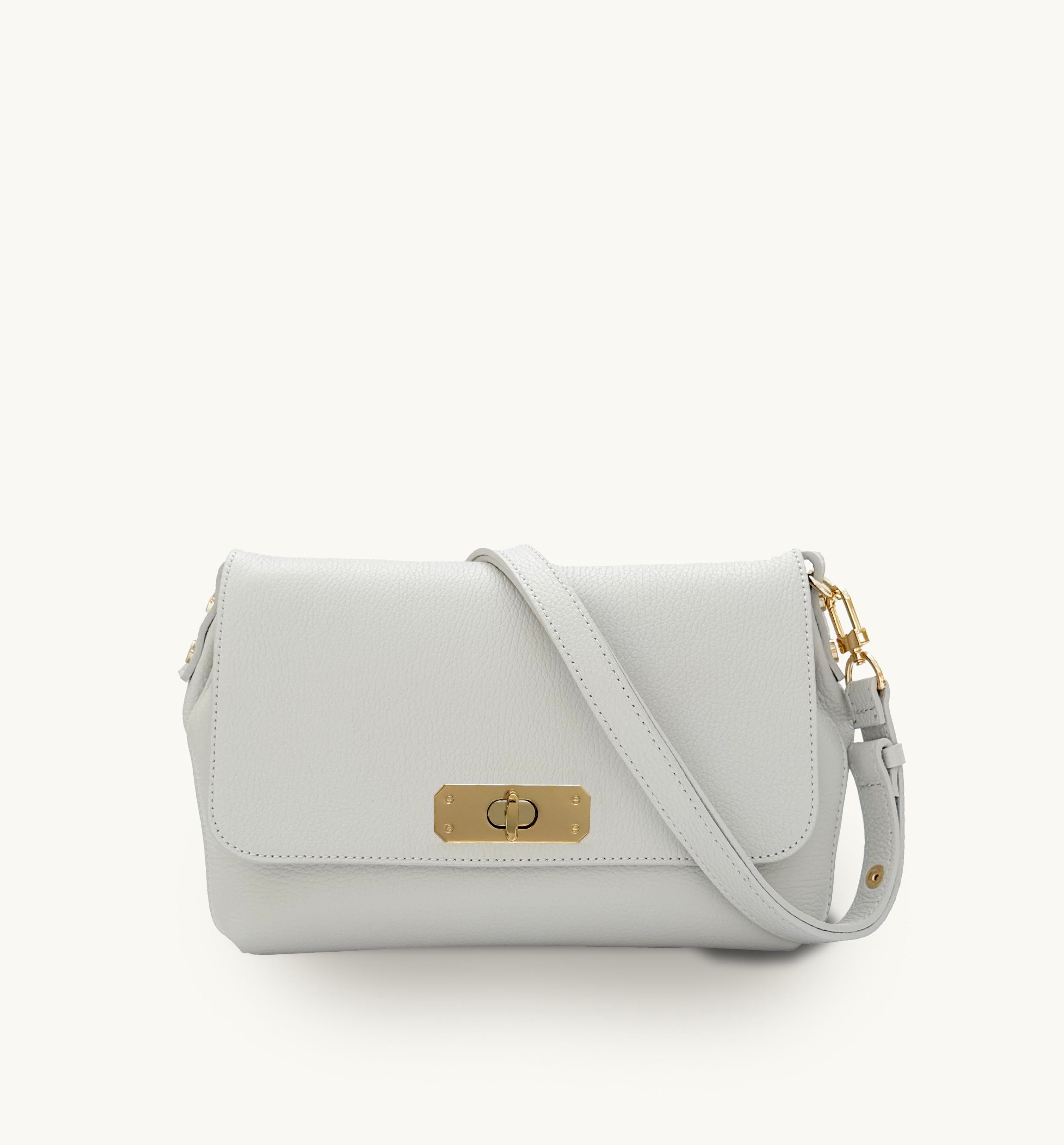The Maisie Maxi Pale Grey Leather Bag