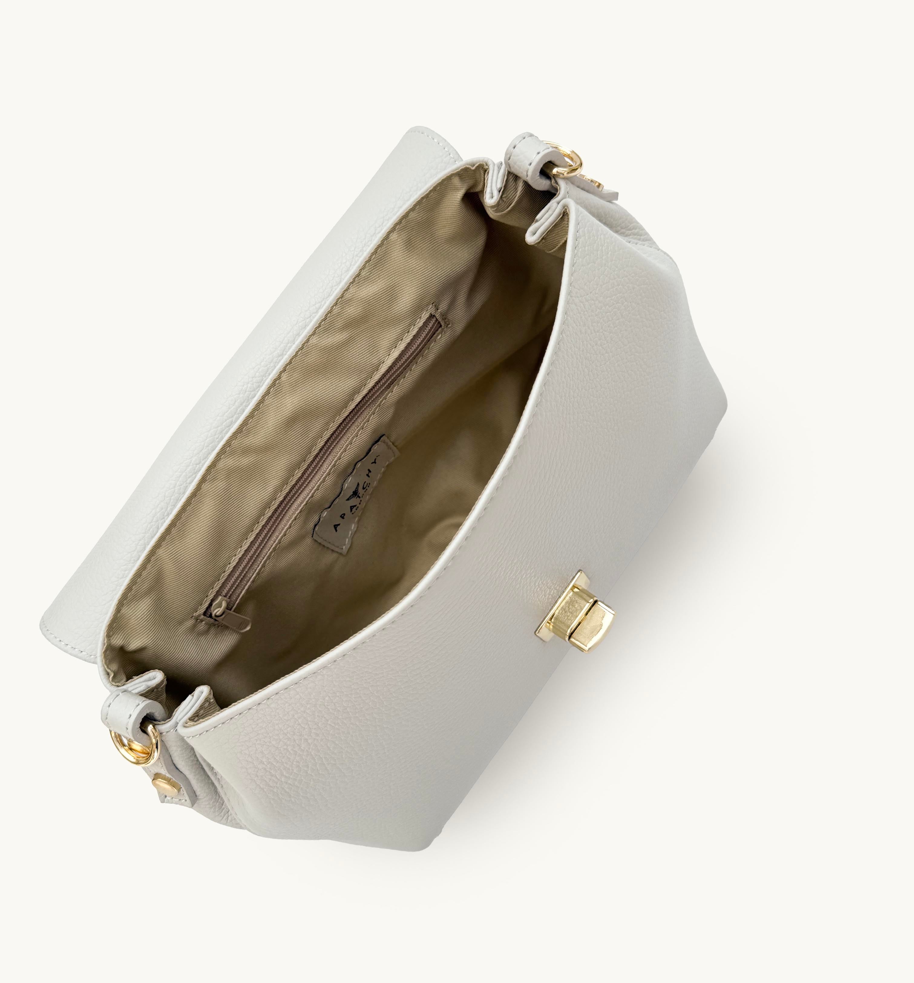 The Maisie Maxi Pale Grey Leather Bag